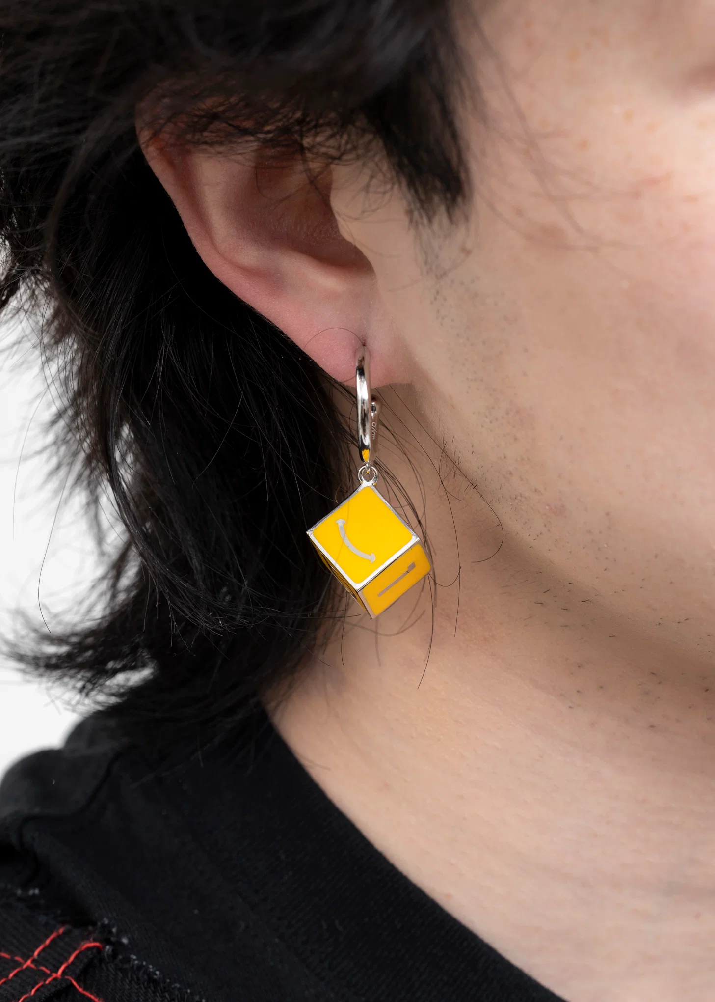 Silver And Gold Square Earring - Single - Image 6