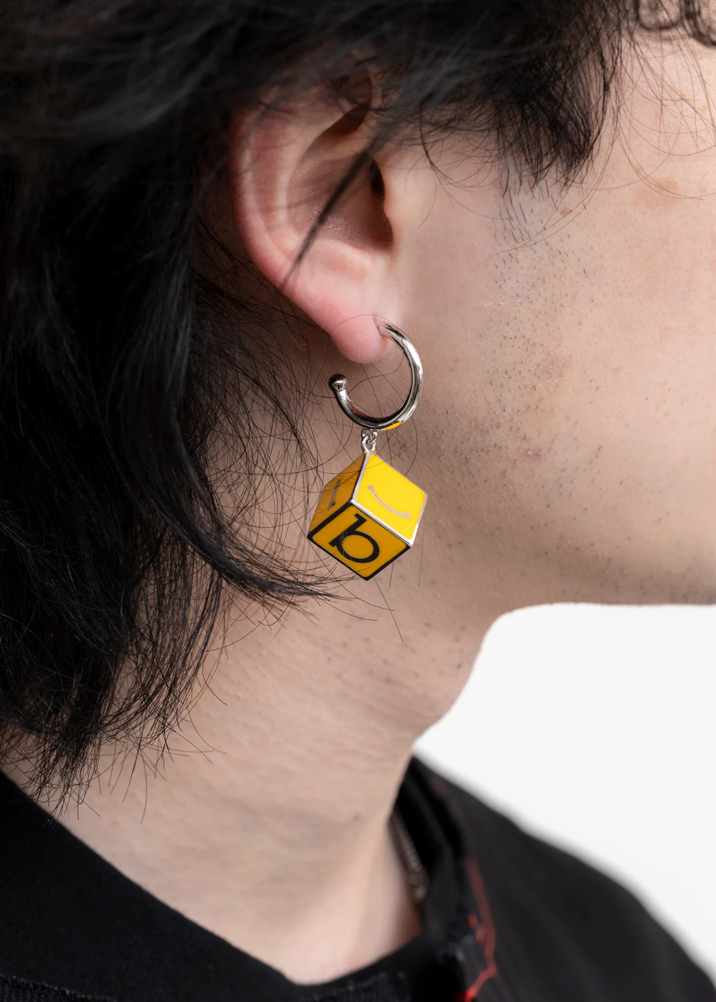 Silver And Gold Square Earring - Single - Image 7