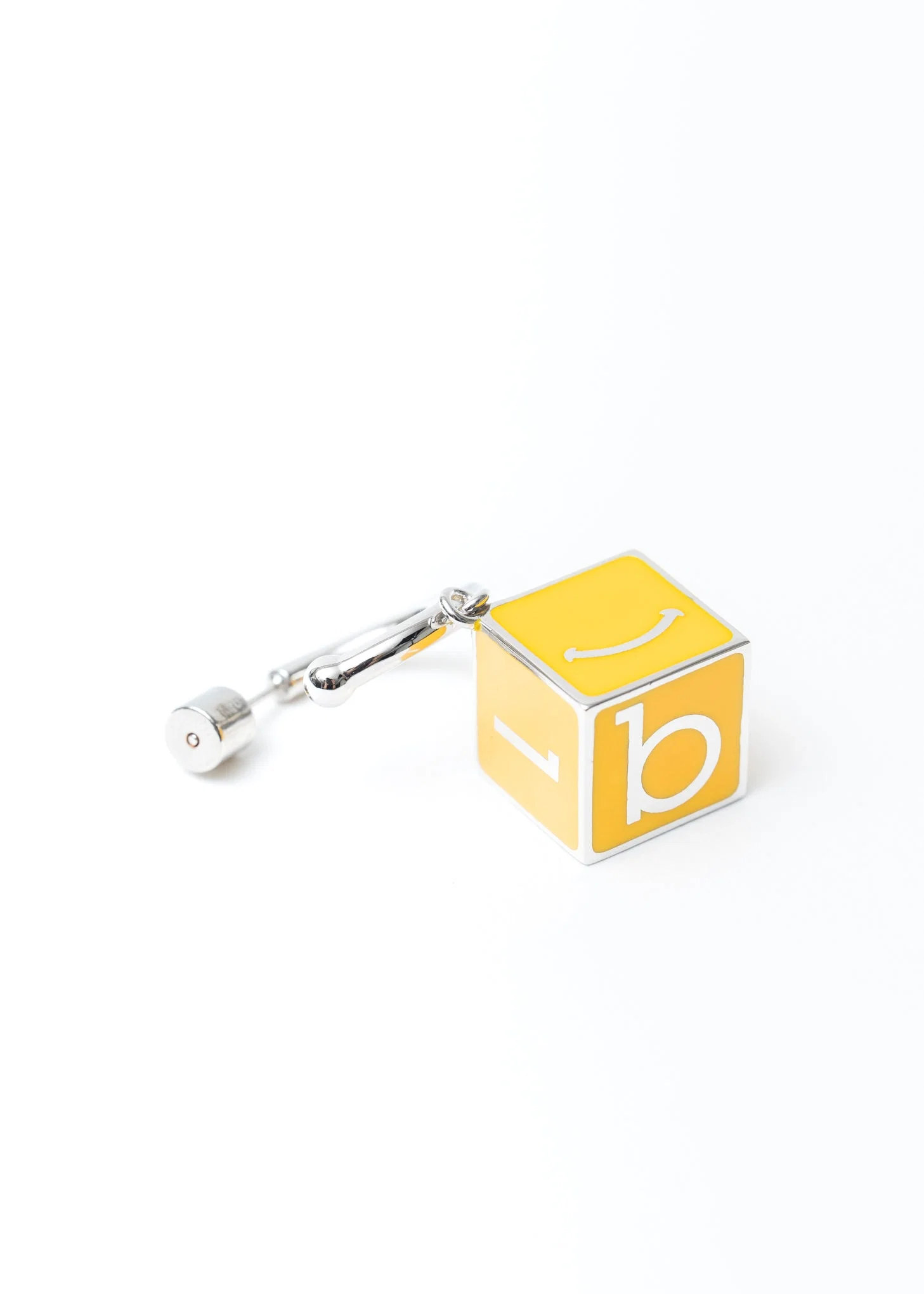 Silver And Gold Square Earring - Single - Image 3