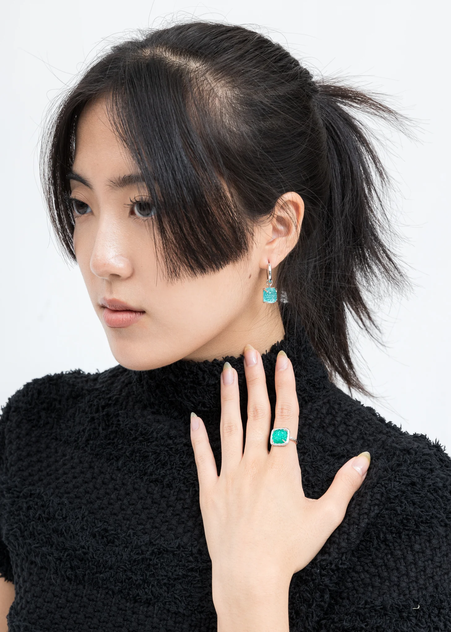 Silver And Green Candy Ring - Image 3