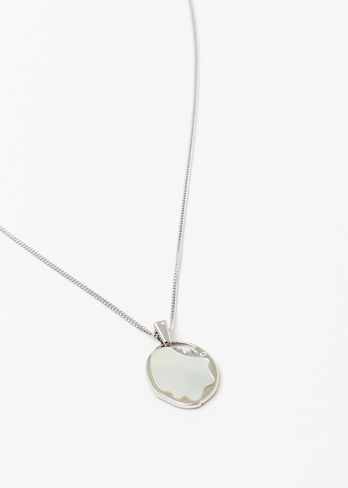 Silver And Pearl  Necklace