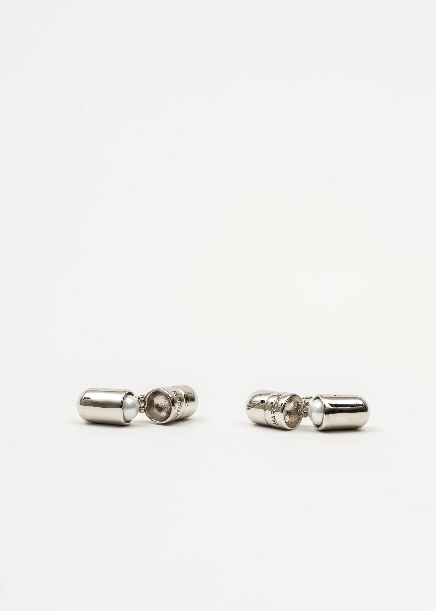 Silver And Pearl Pill Earring - Single - Image 3