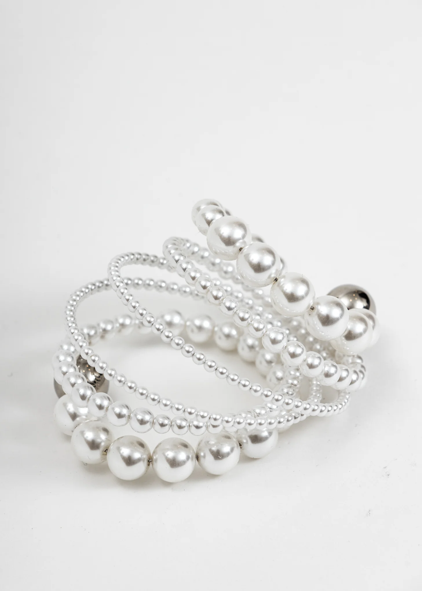 Silver and Pearl Spiral Bead Bracelet - Image 5