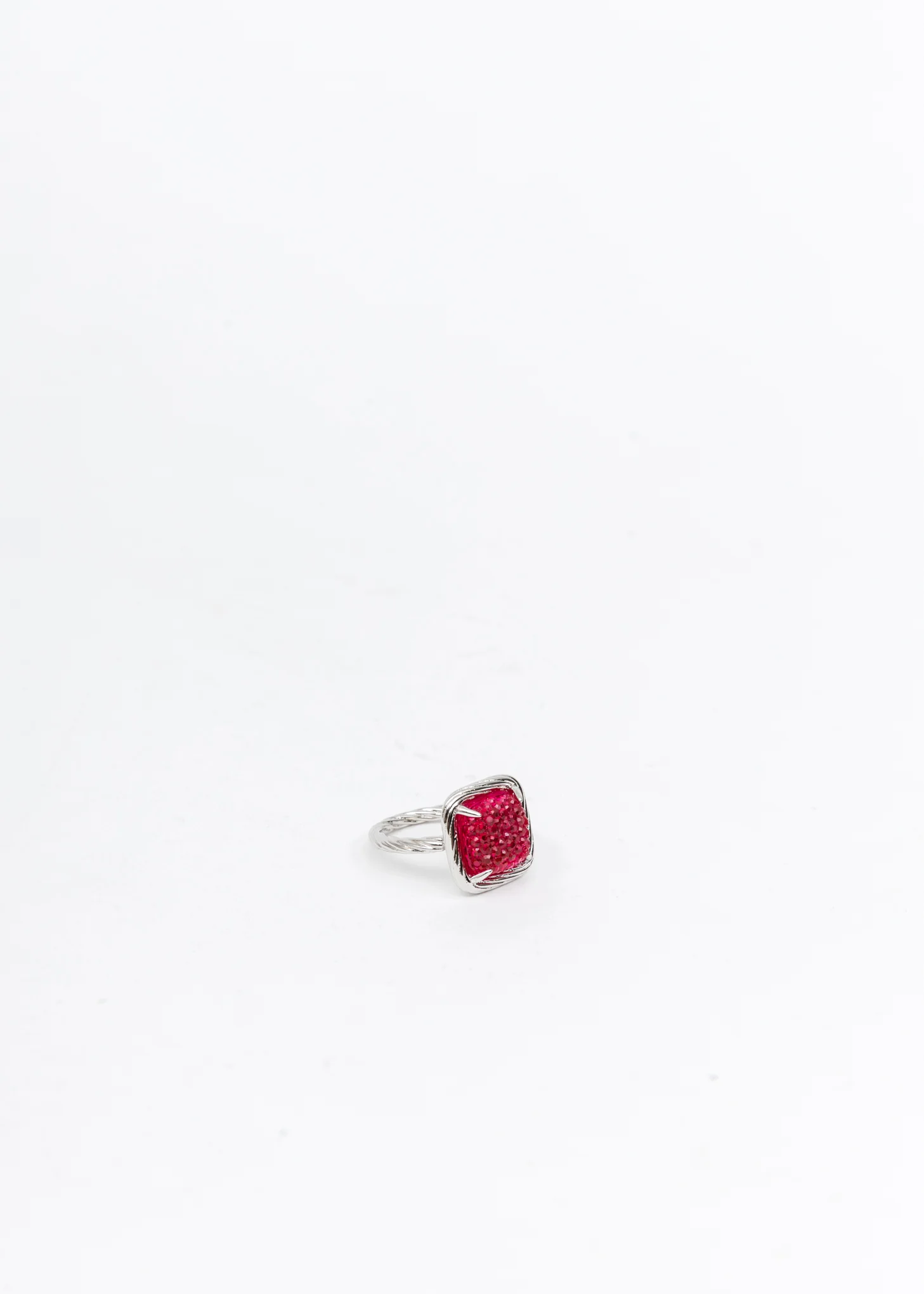 Silver And Pink Candy Ring