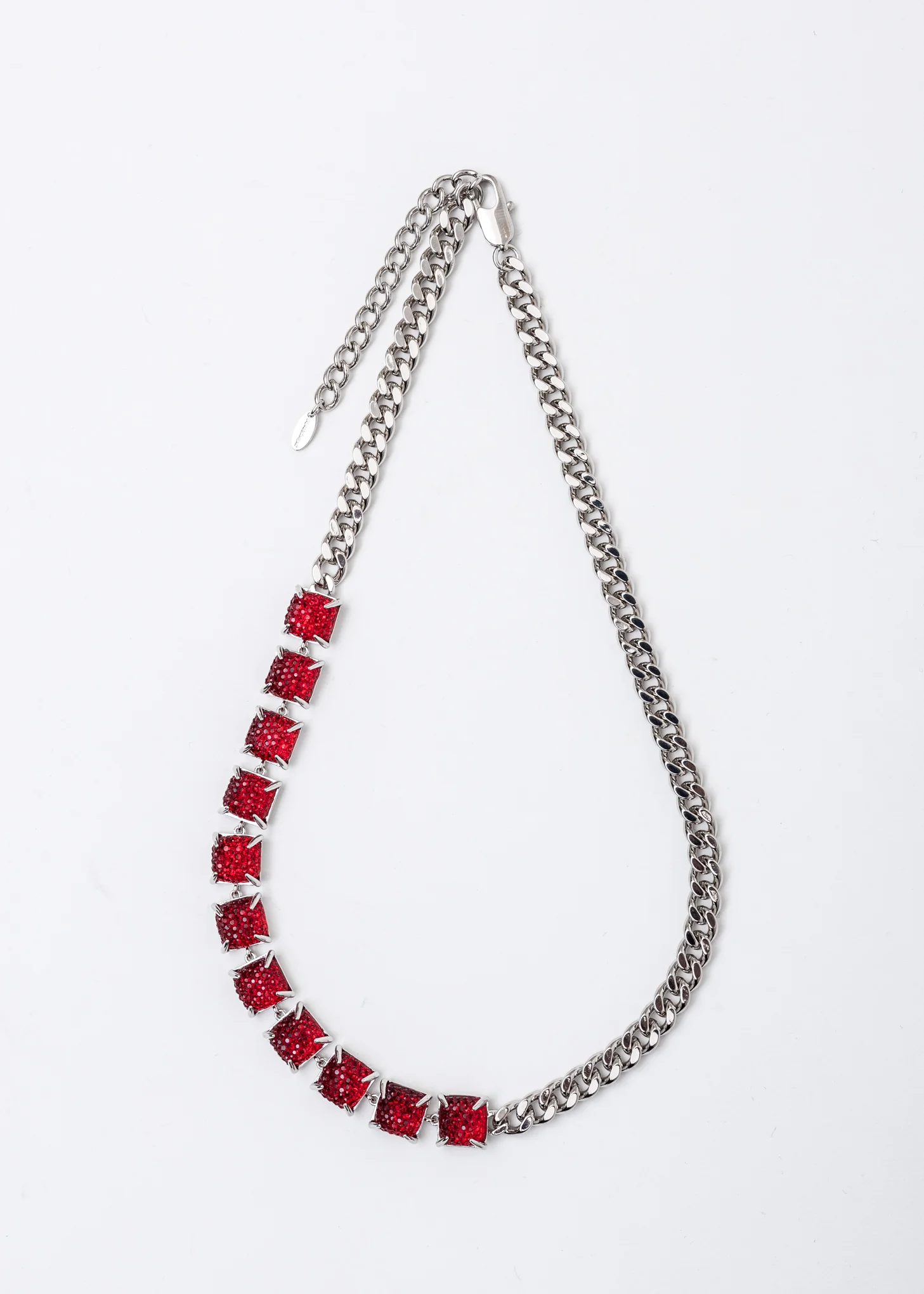 Silver And Red Candy Necklace