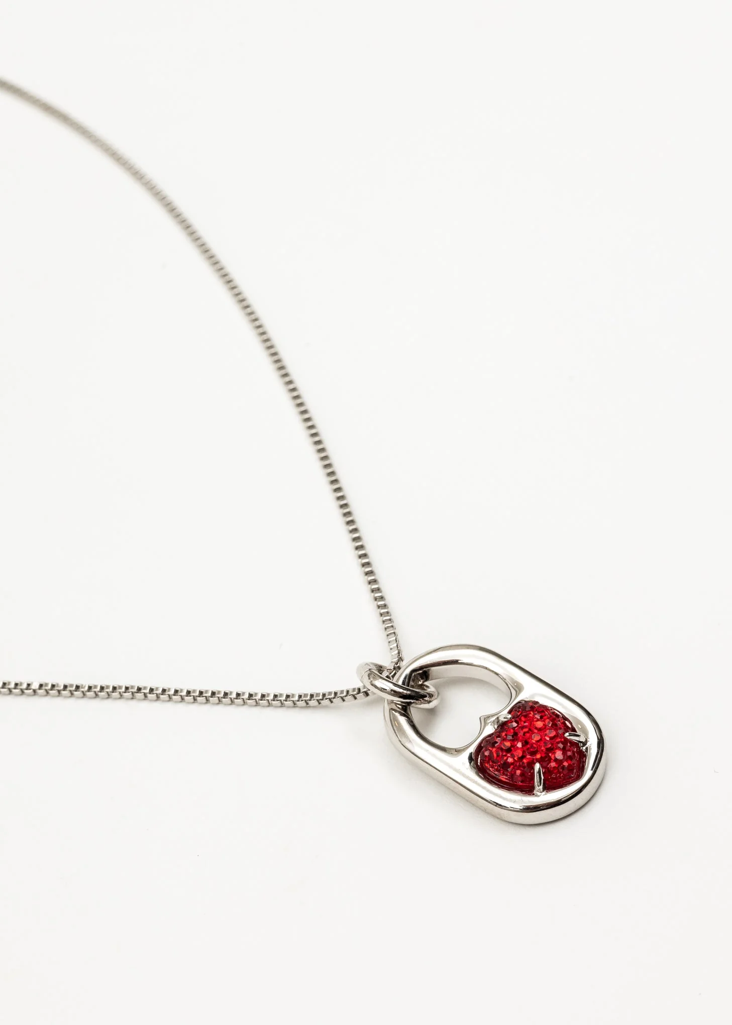 Silver And Red Two Way Hearts Necklace - Image 4