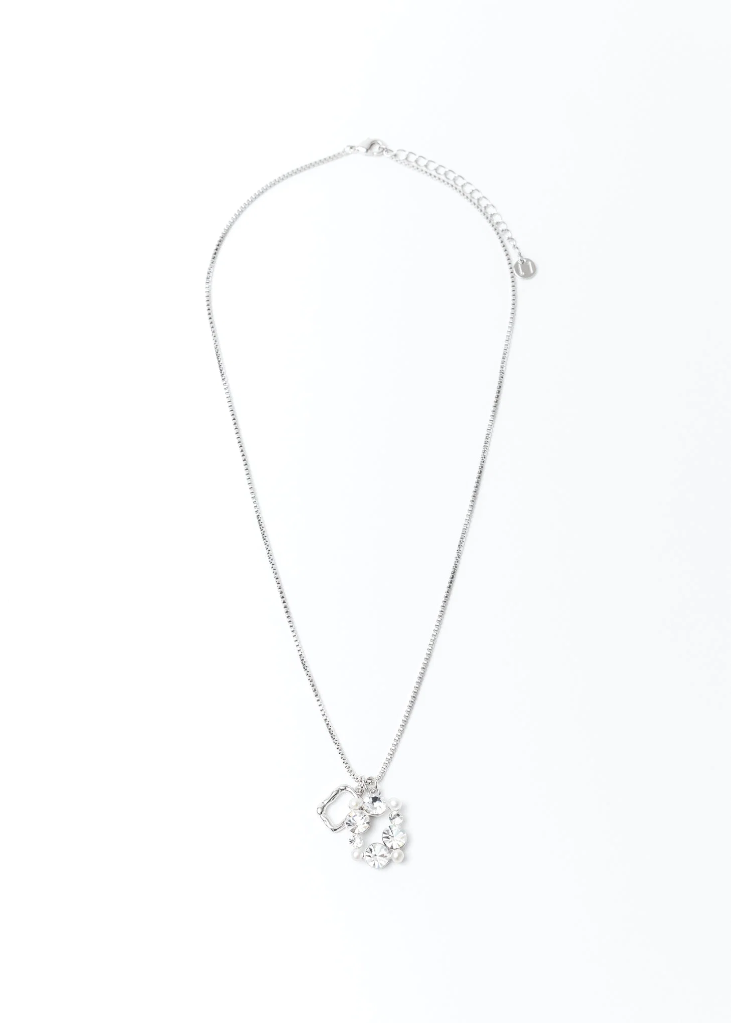 Silver And Rhinestone ART MIRROR Necklace - Image 5