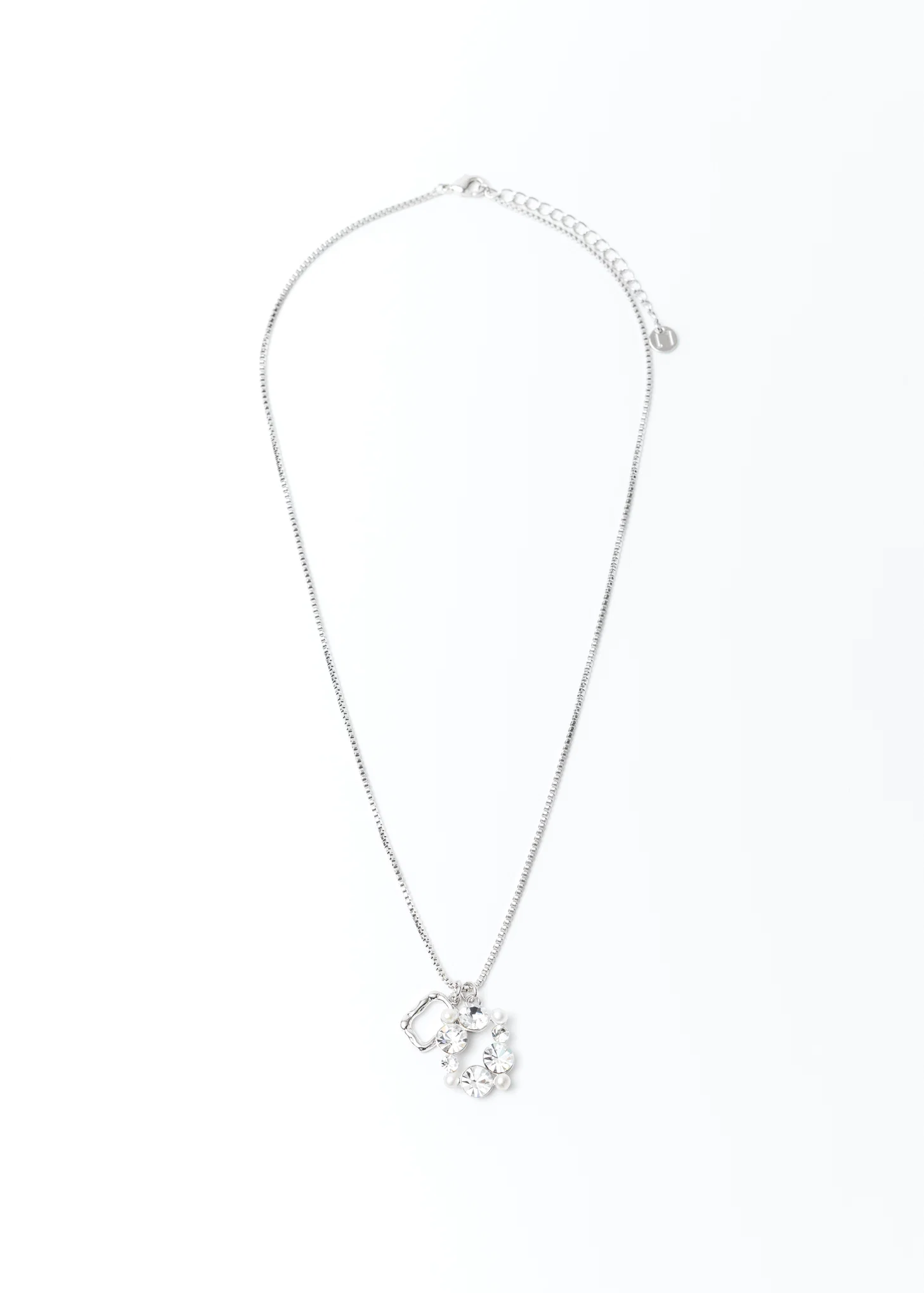 Silver And Rhinestone ART MIRROR Necklace - Image 3