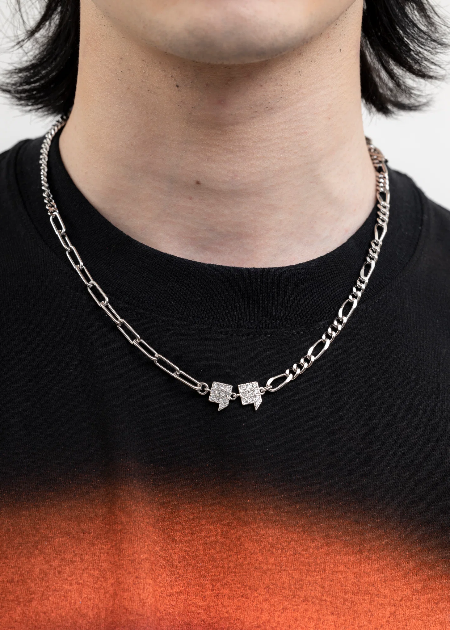 Silver And Rhinestone Biaobai Necklace - Image 3