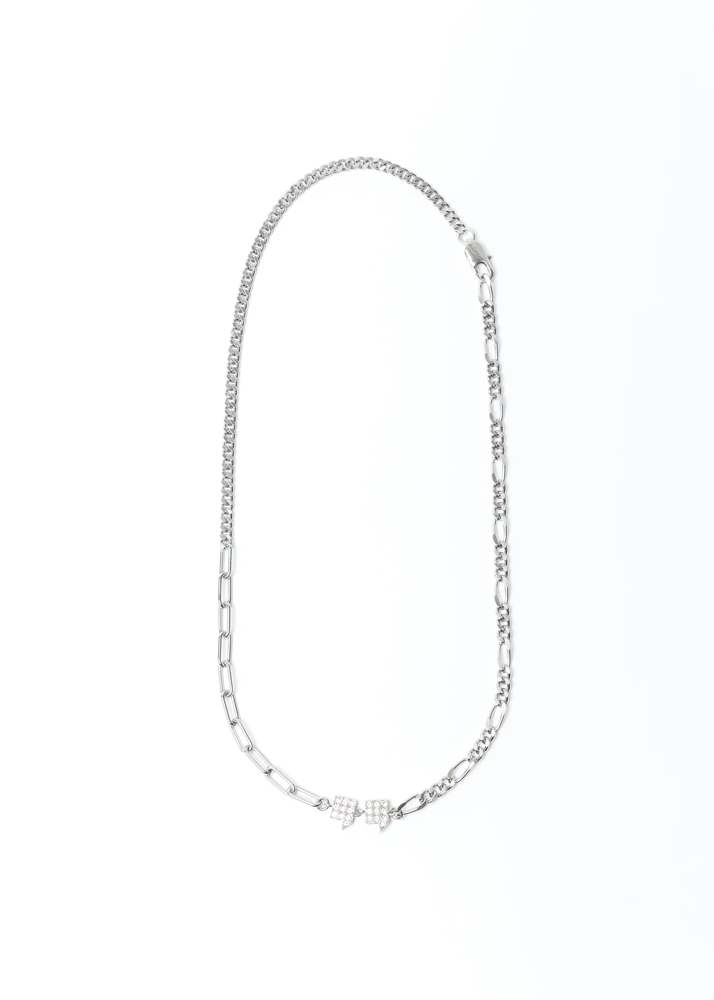 Silver And Rhinestone Biaobai Necklace - Image 4