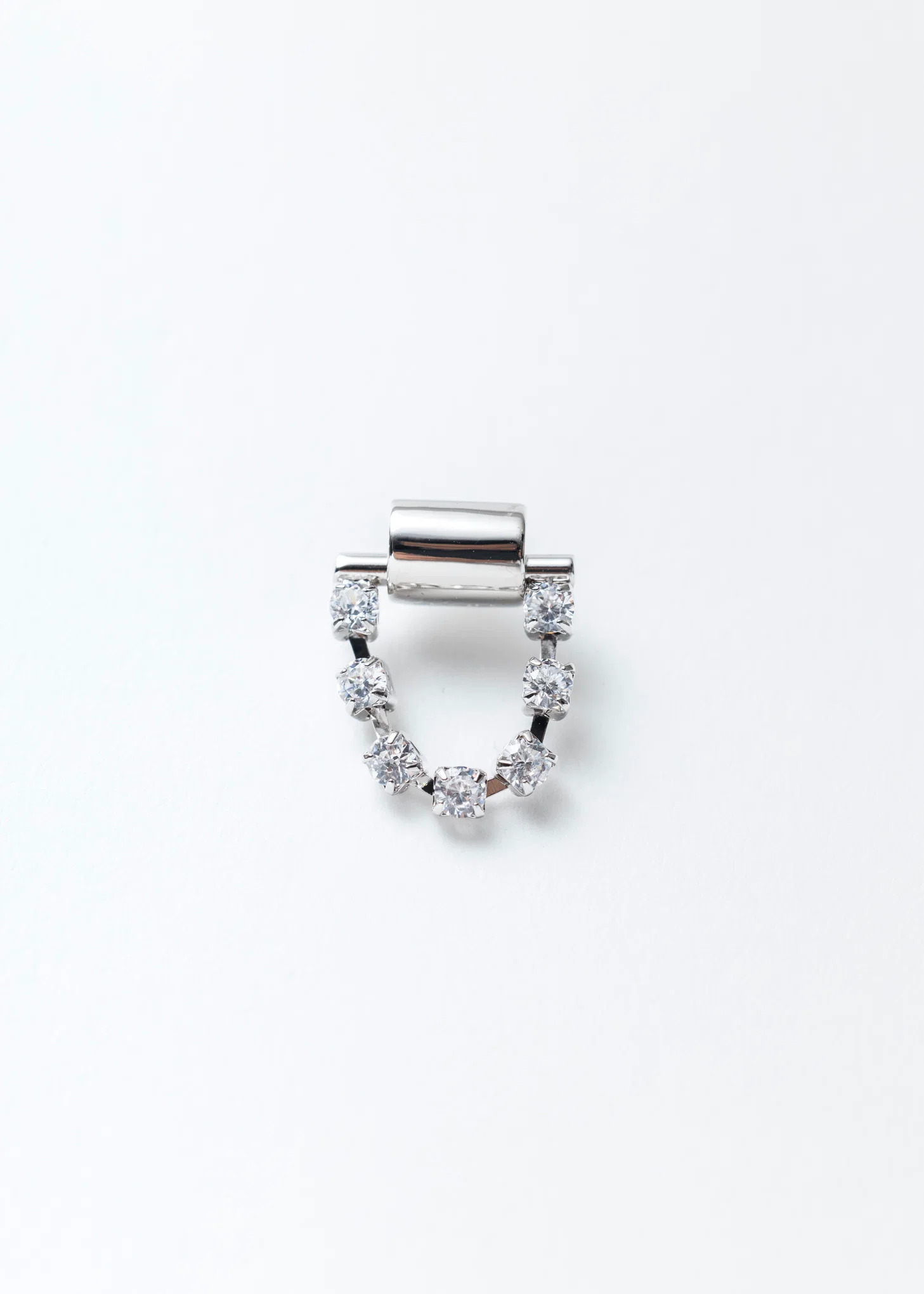Silver And Rhinestone BOWEN Earring - Single