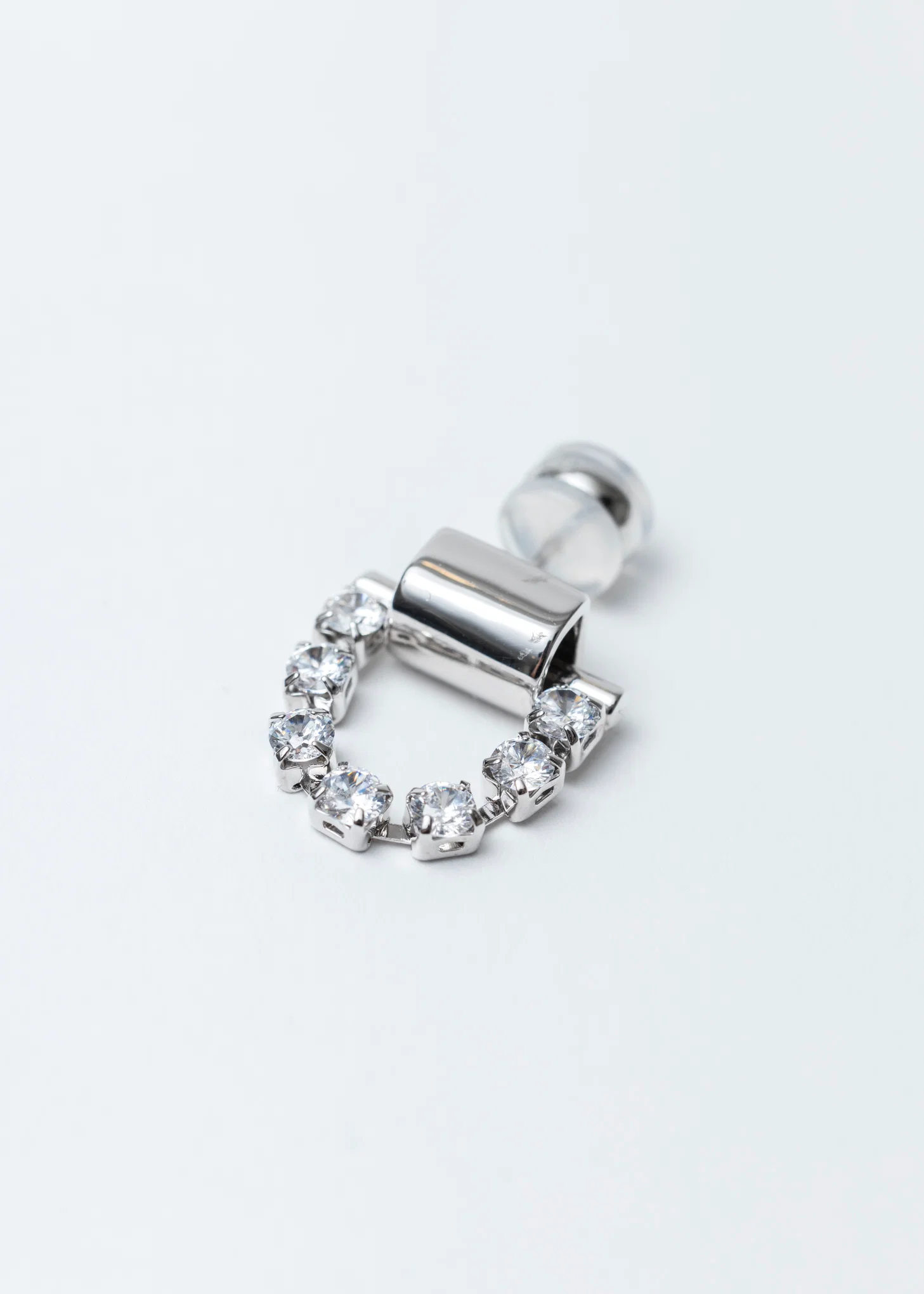Silver And Rhinestone BOWEN Earring - Single - Image 5