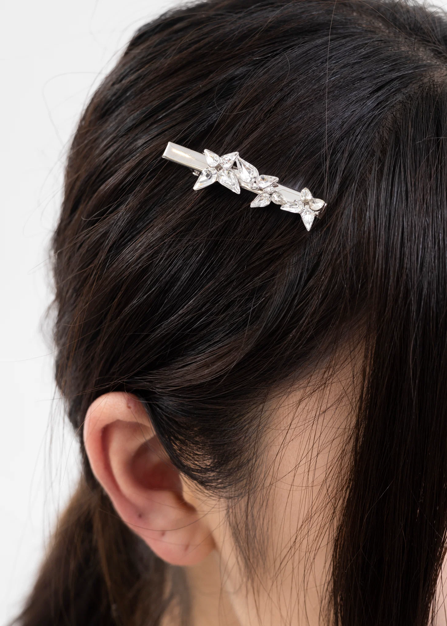 Silver And Rhinestone Butterflies Hair Pin - Image 3
