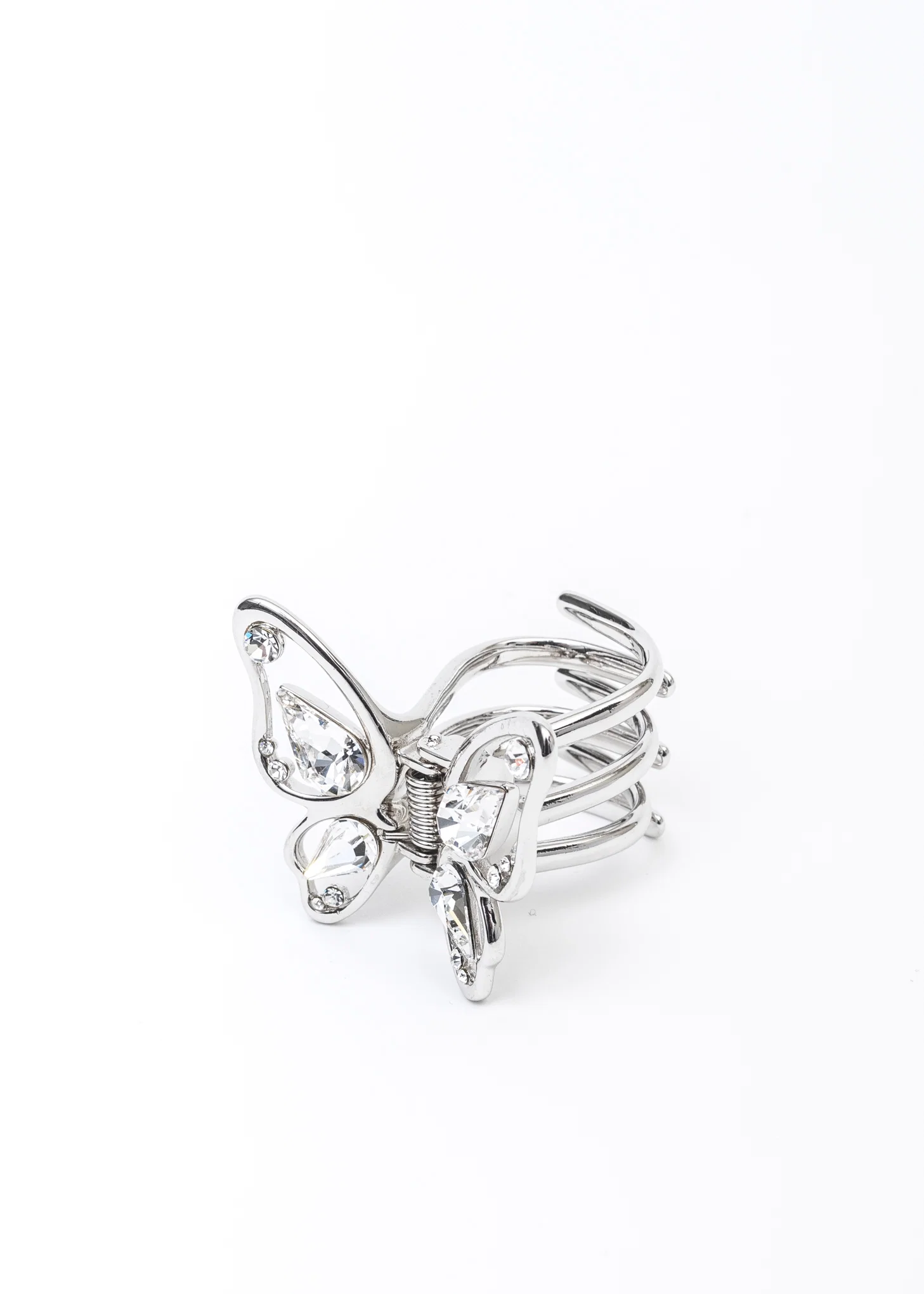 Silver And Rhinestone Butterfly Hair Cuff - Image 4