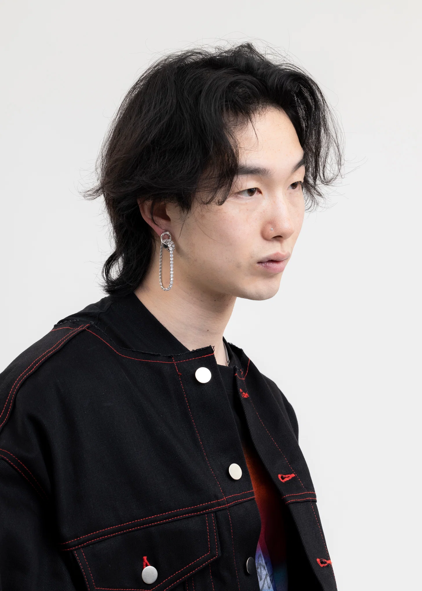Silver And Rhinestone CHANYAO Earring - Single - Image 2