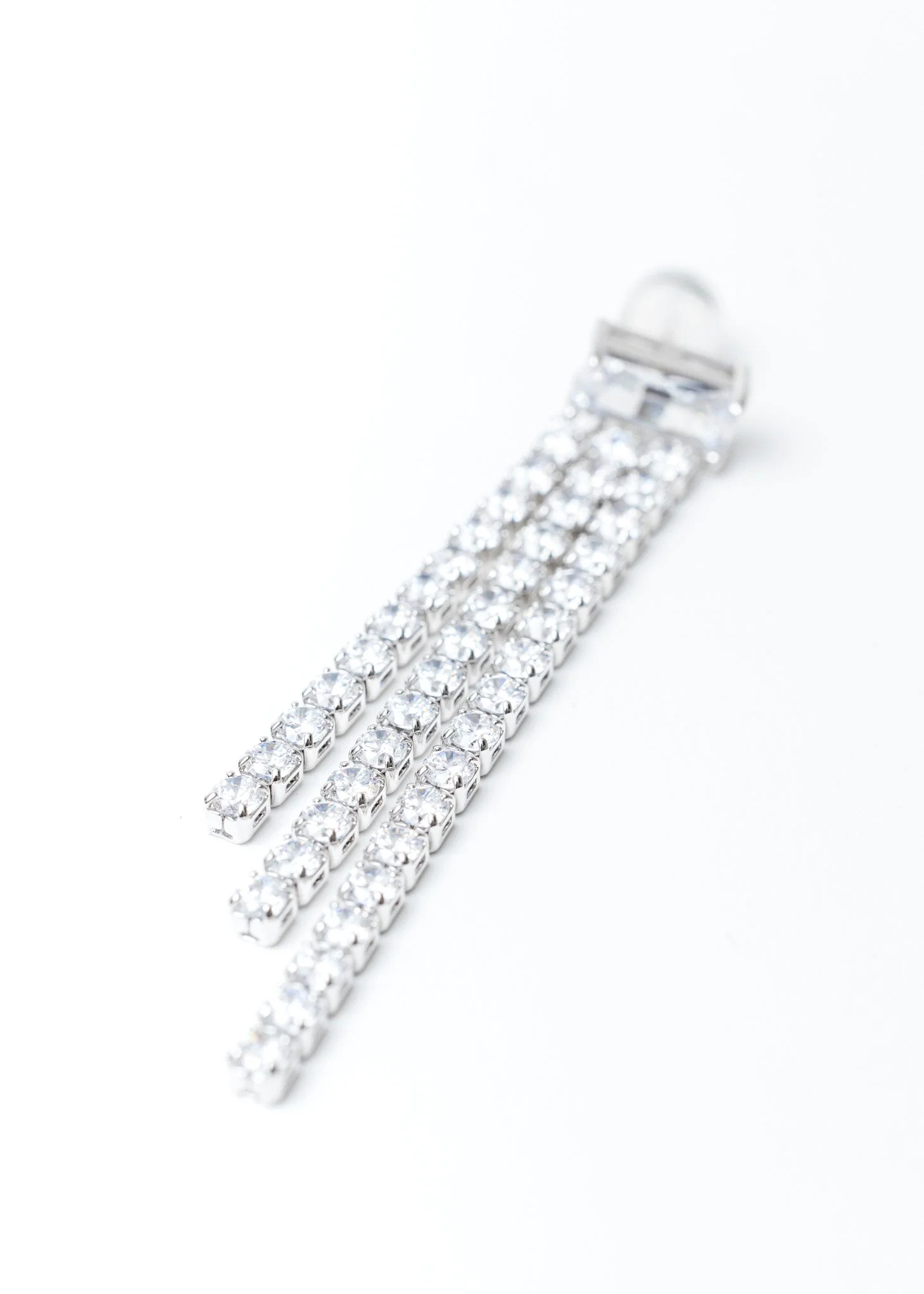 Silver And Rhinestone CHAOXI  Earring - Single - Image 4