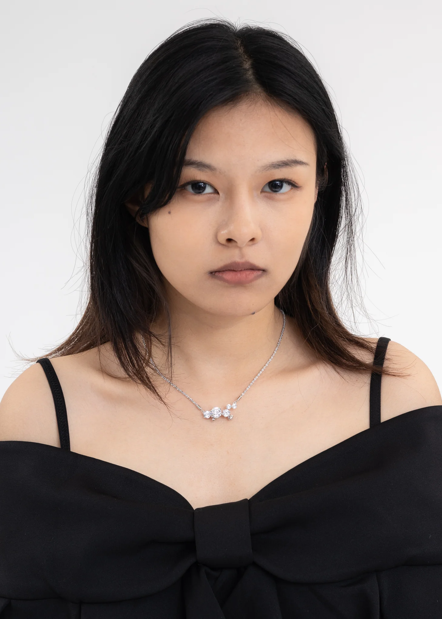 Silver And Rhinestone Fireworks Necklace - Image 3
