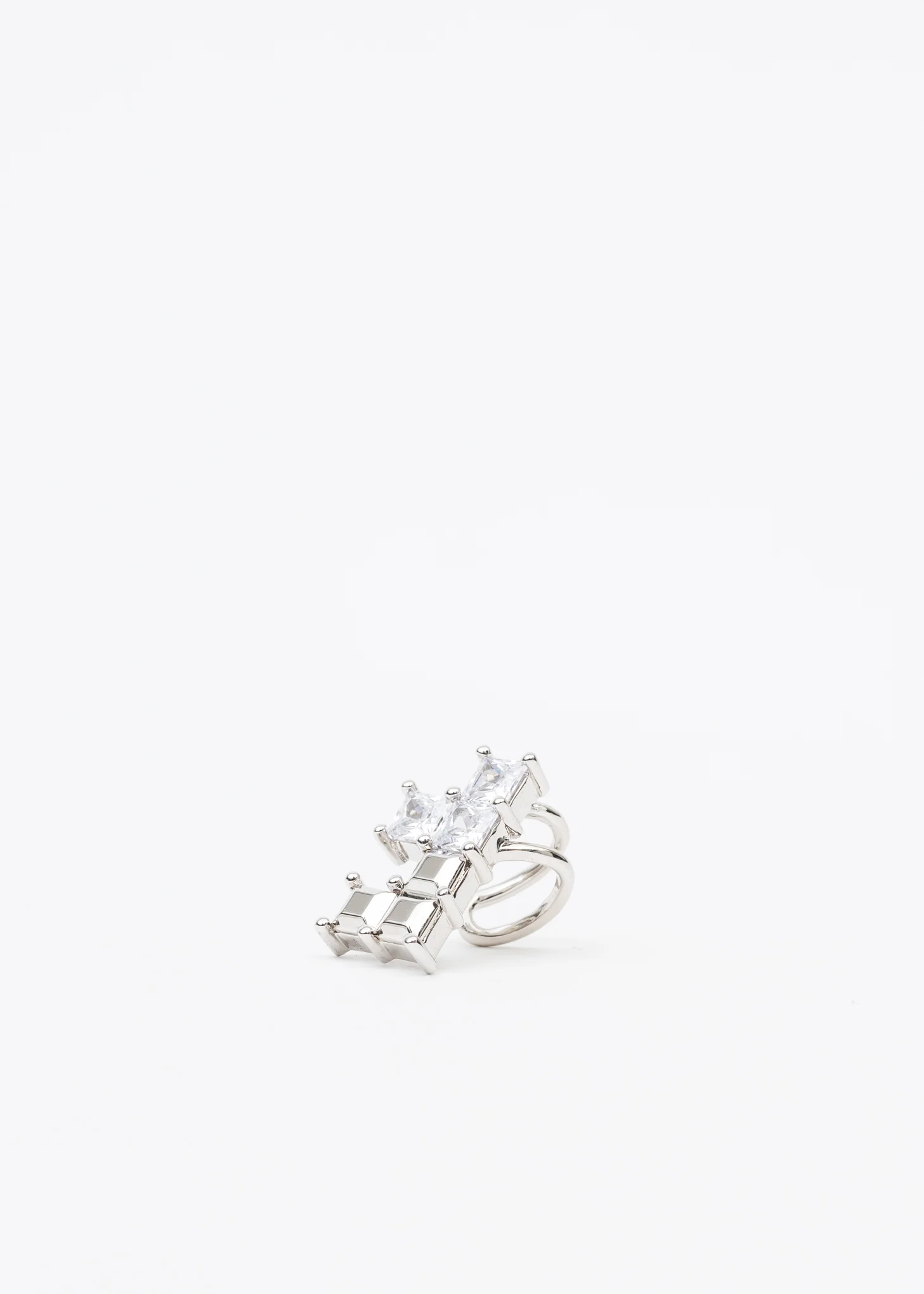 Silver And Rhinestone Hearts Ear Cuff - Single - Image 8