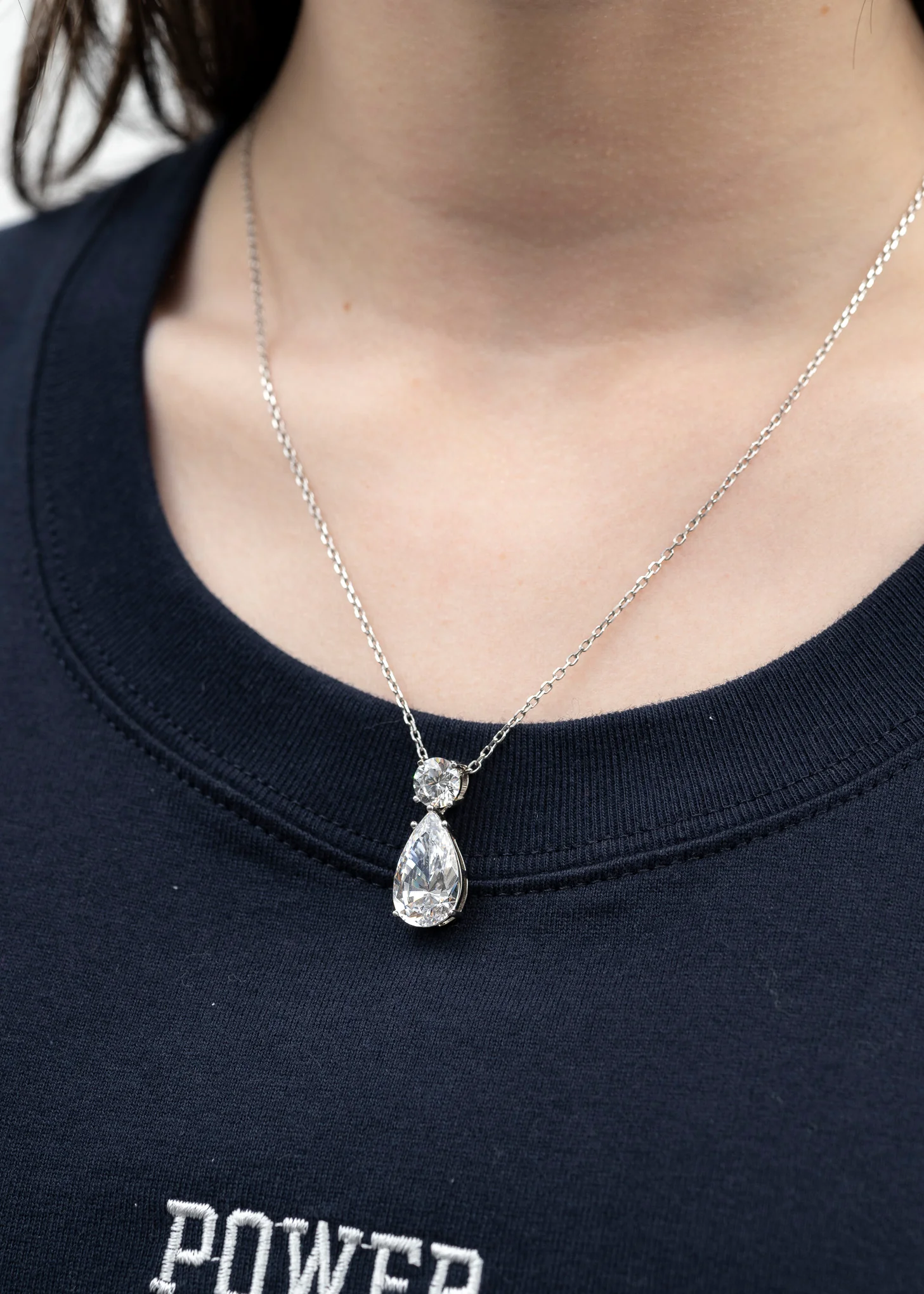 Silver And Rhinestone Necklace