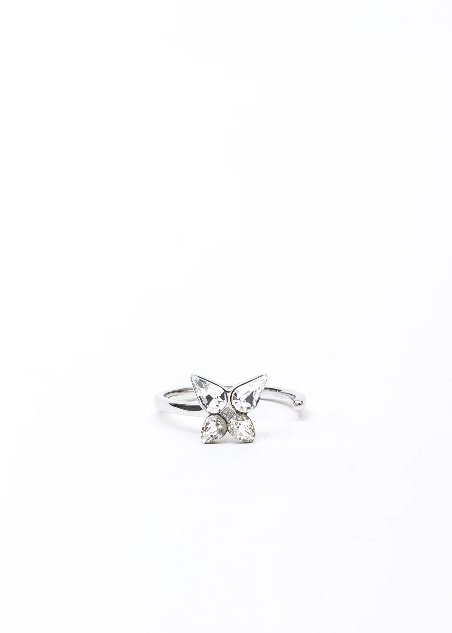 Silver And Rhinestone Wing/Butterfly Ring Set - Image 8
