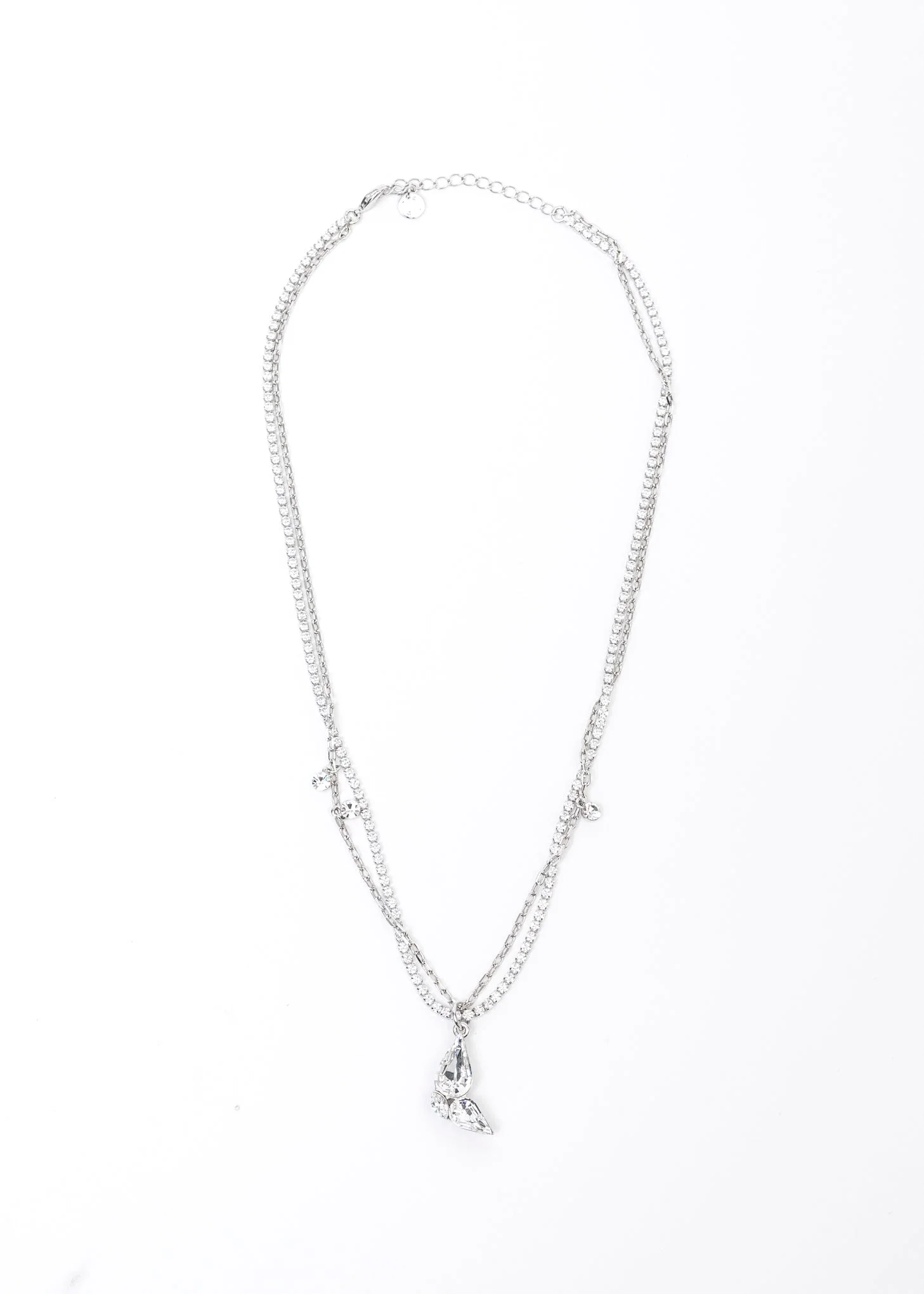 Silver And Rhinestone Wing  Necklace - Image 4