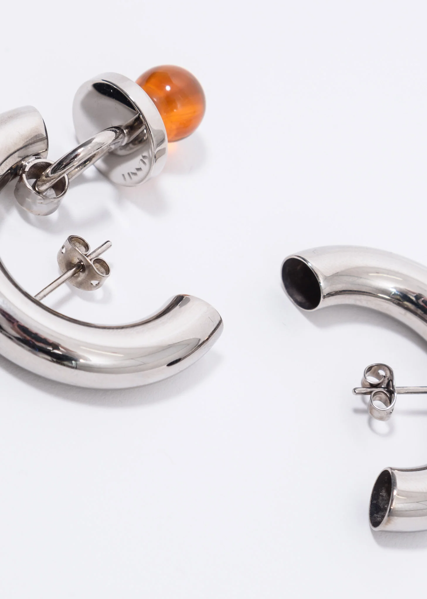 Silver And Stone Small Dummy Earring - Image 2