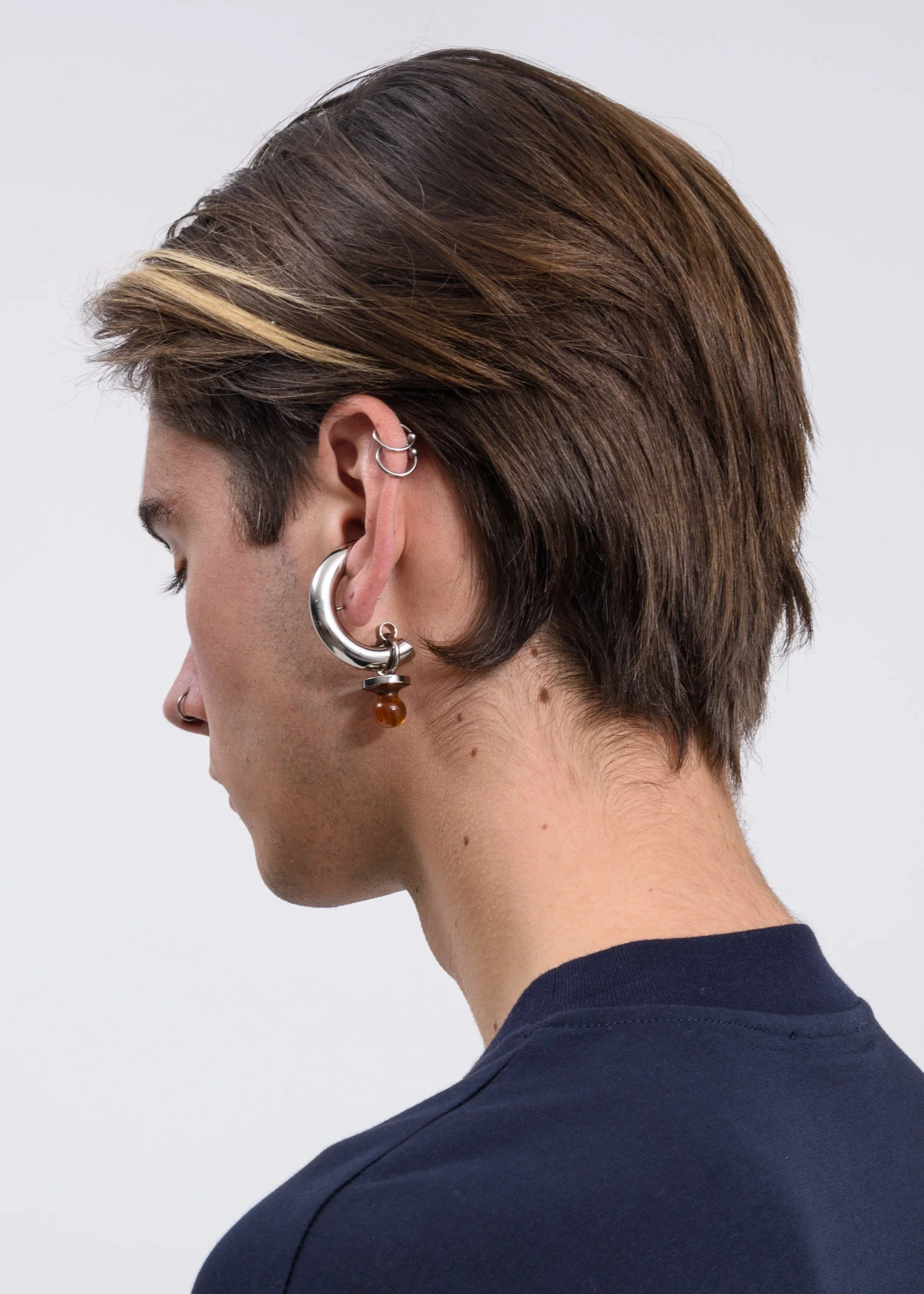 Silver And Stone Small Dummy Earring - Image 4
