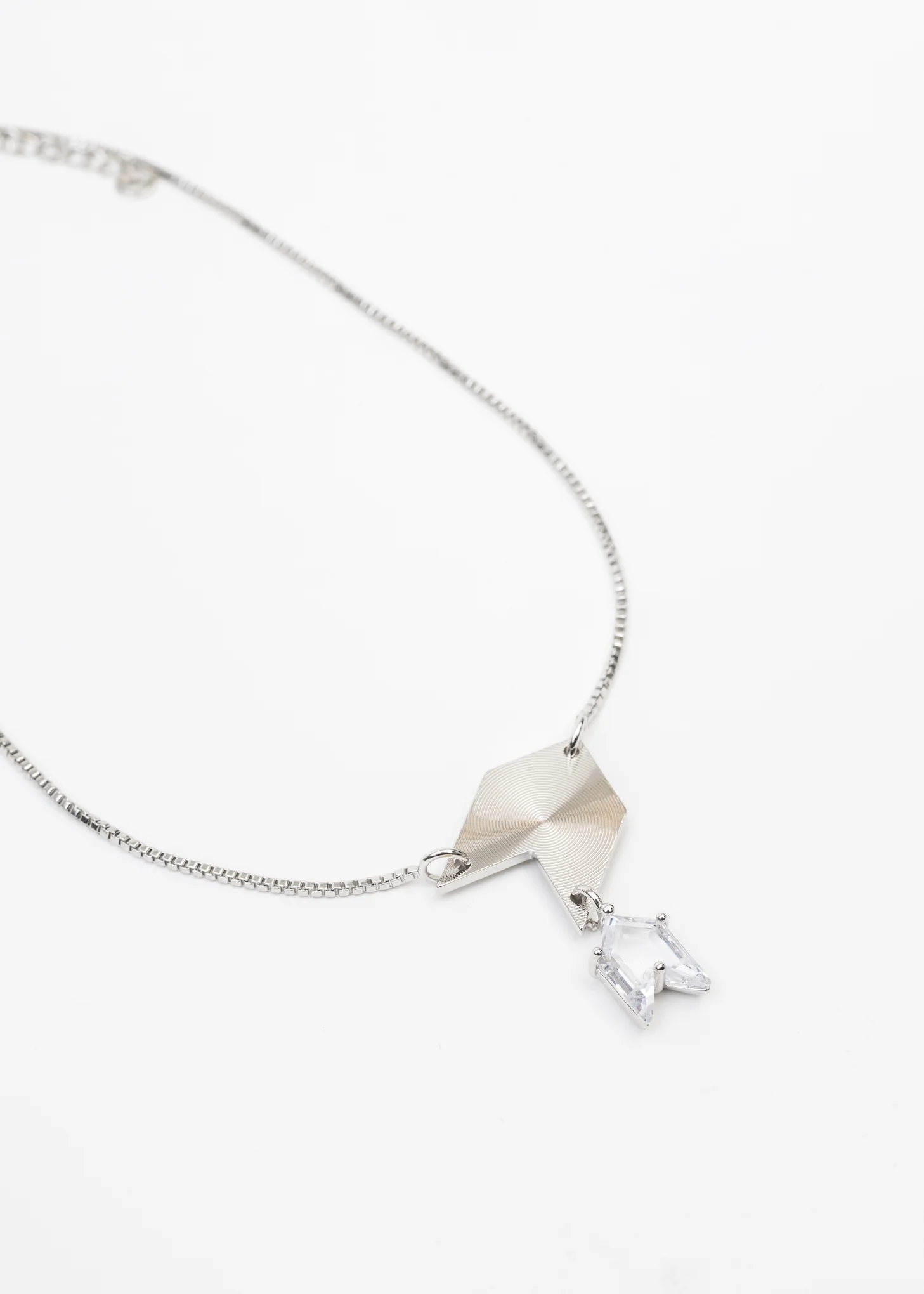 Silver And Rhinestone Arrows Necklace