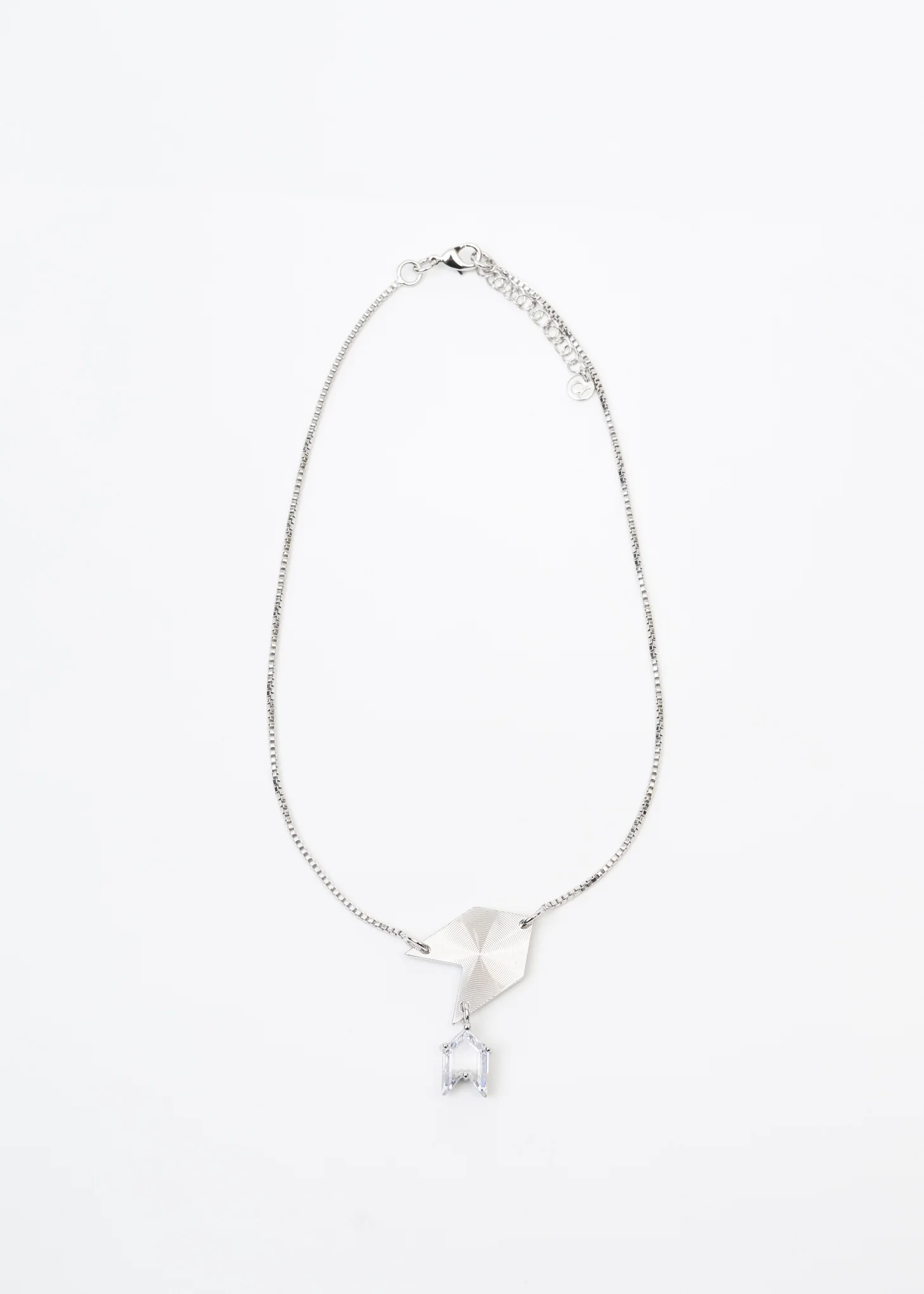Silver And Rhinestone Arrows Necklace - Image 4