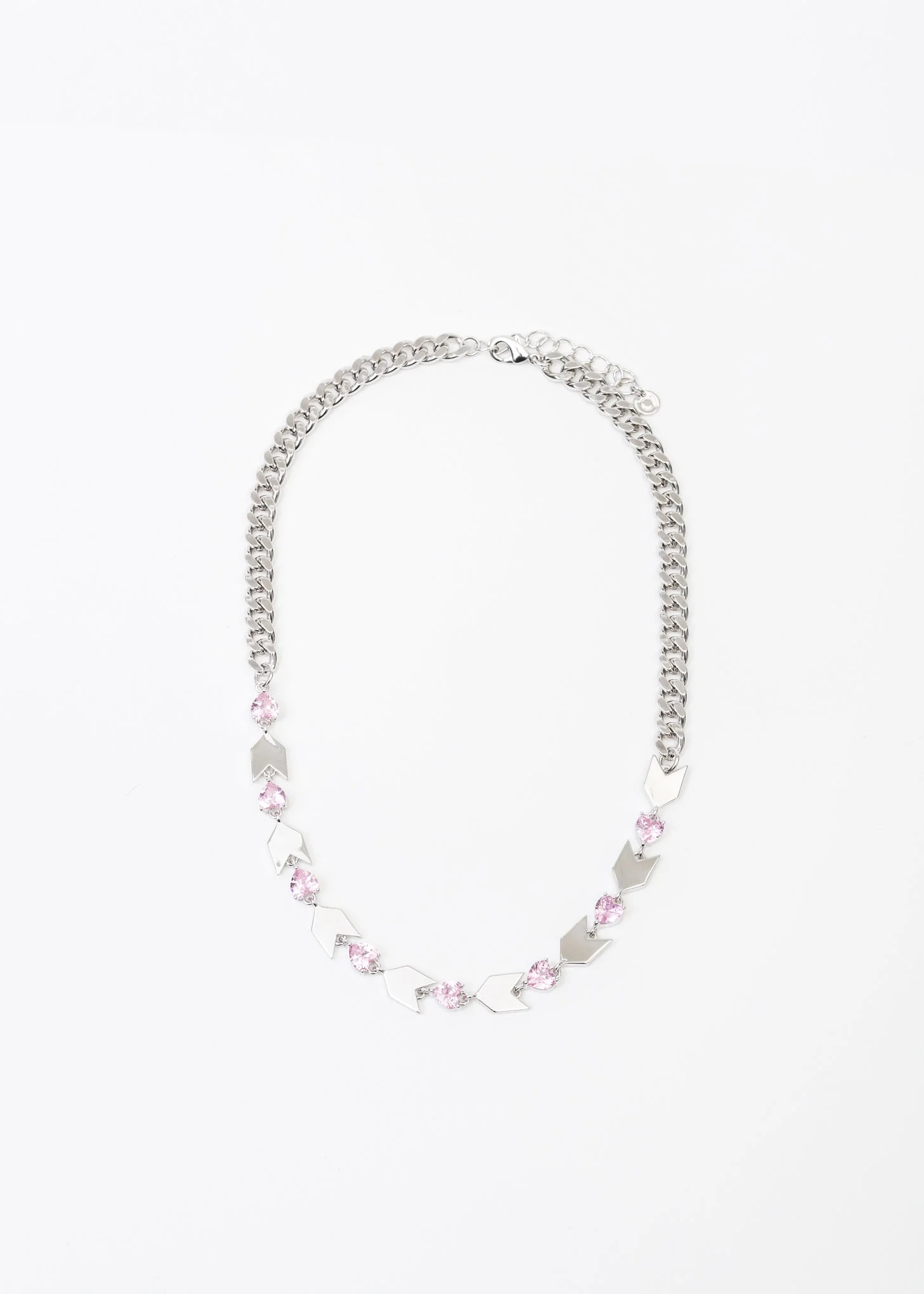 Silver Arrows And Rhinestone Hearts Necklace - Image 6