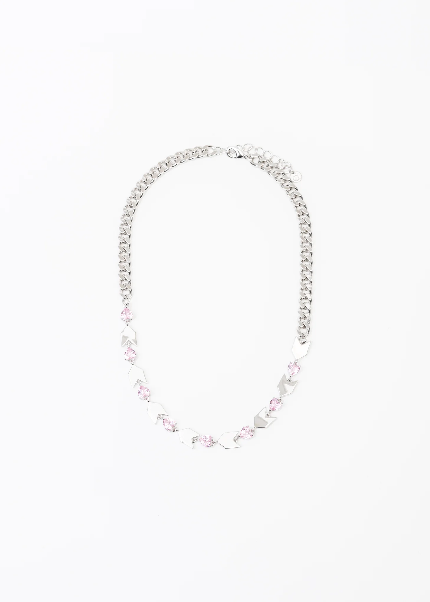 Silver Arrows And Rhinestone Hearts Necklace - Image 5