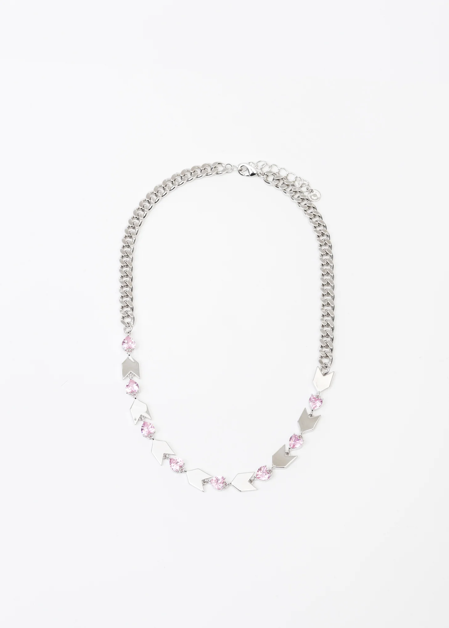Silver Arrows And Rhinestone Hearts Necklace - Image 6