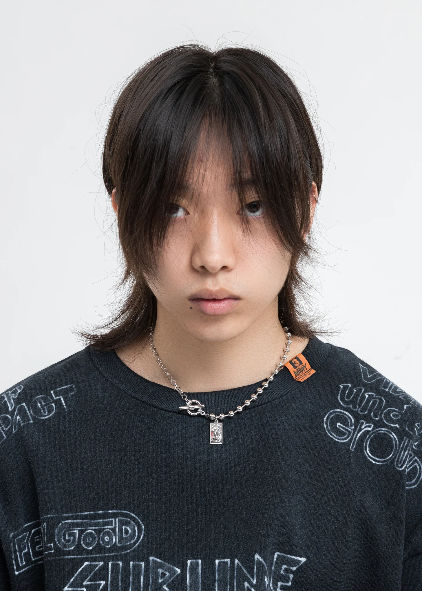Silver Ball Chain Necklace With Coin - Image 2