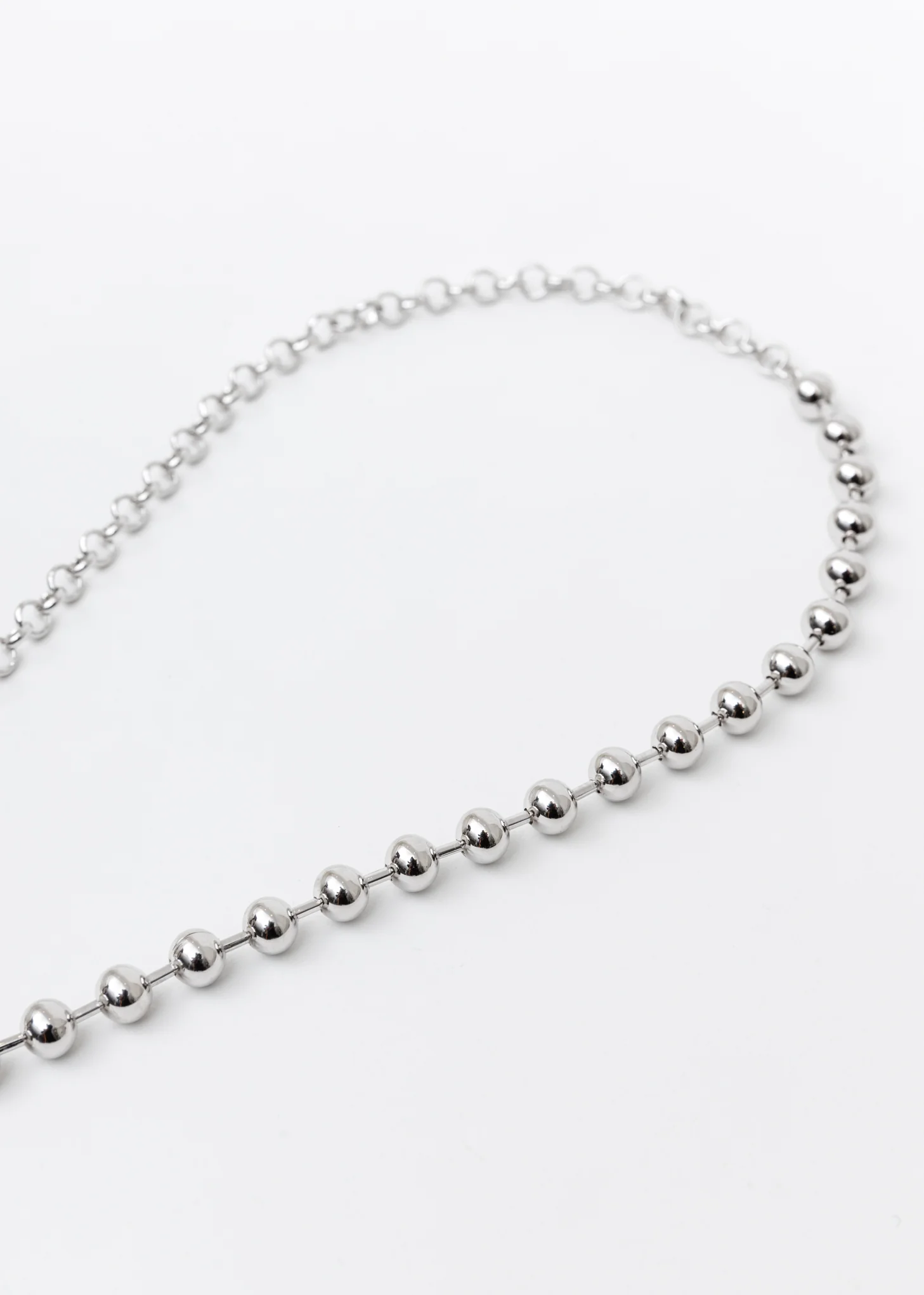 Silver Ball Chain Necklace With Coin - Image 4