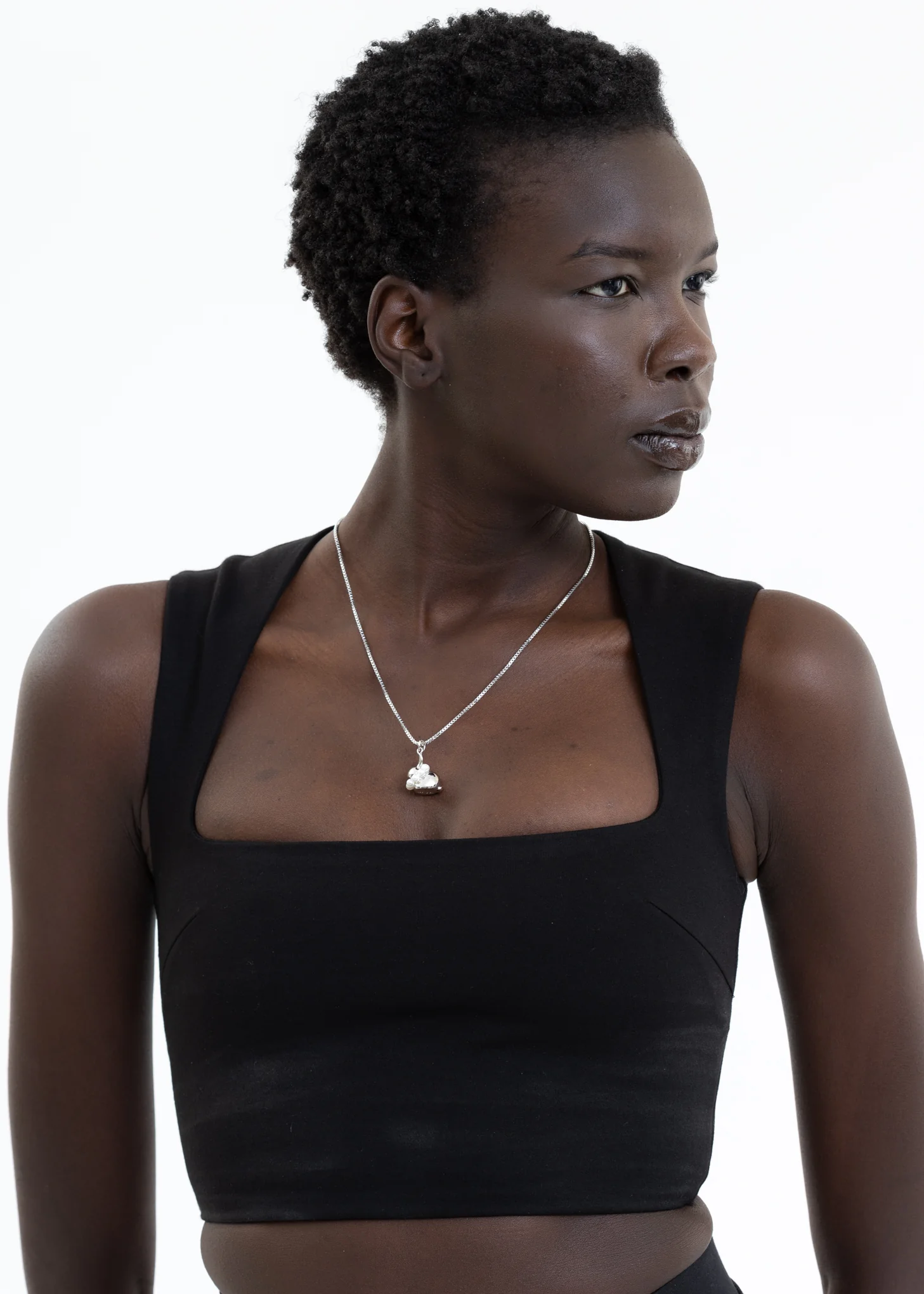 Silver Bunny With Pearl Necklace - Image 2