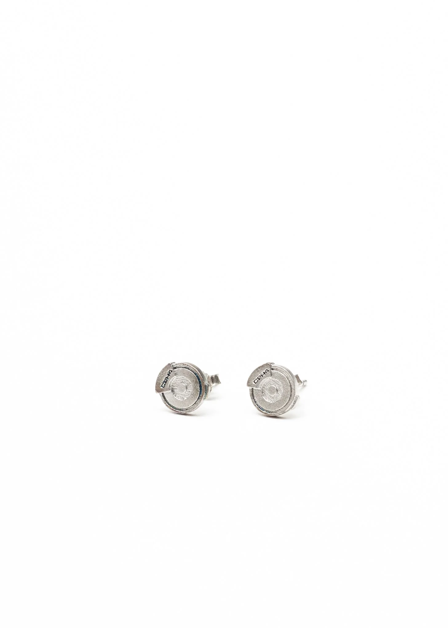 Silver C2H4 Button Earing