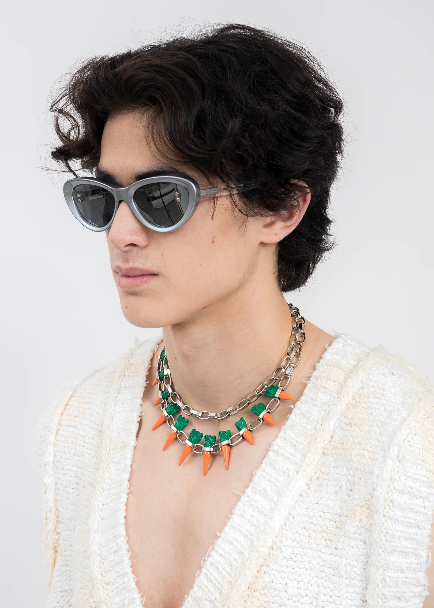 Silver CARROT STUDS Necklace - Image 2