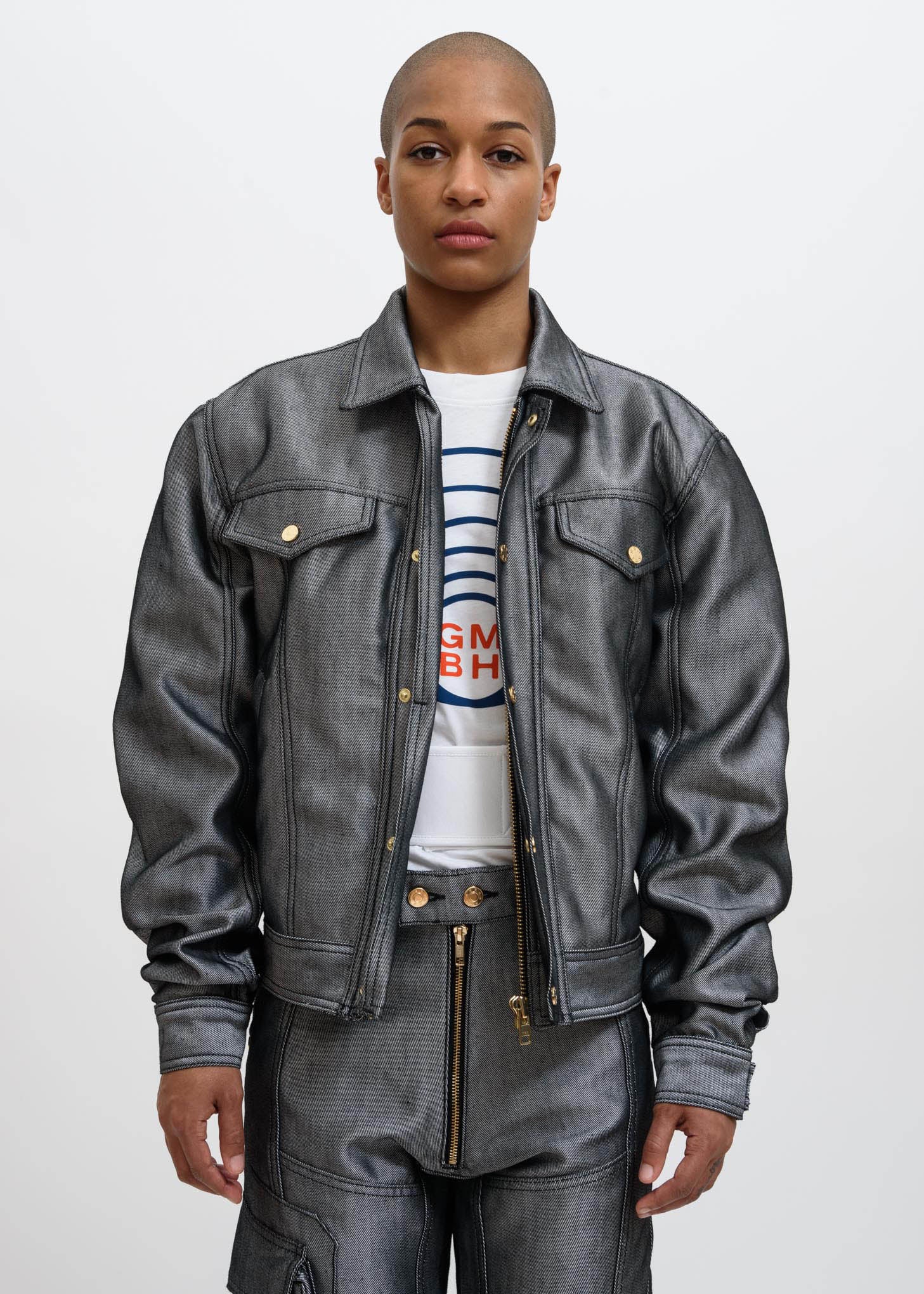 Silver Cem Raw Denim Jacket - Image 3