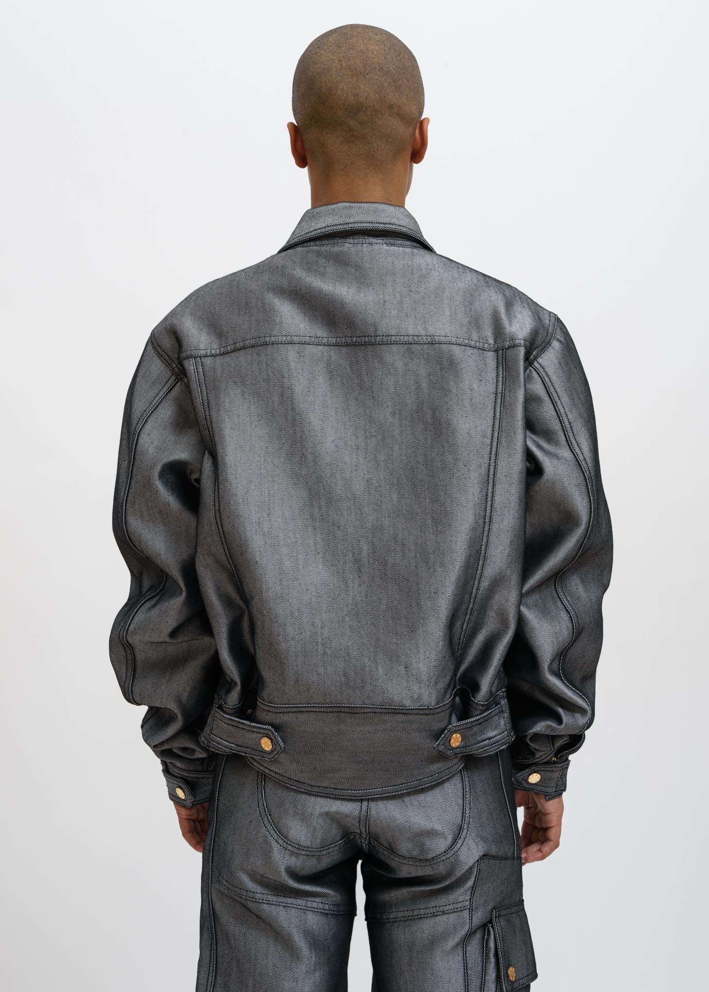 Silver Cem Raw Denim Jacket - Image 4