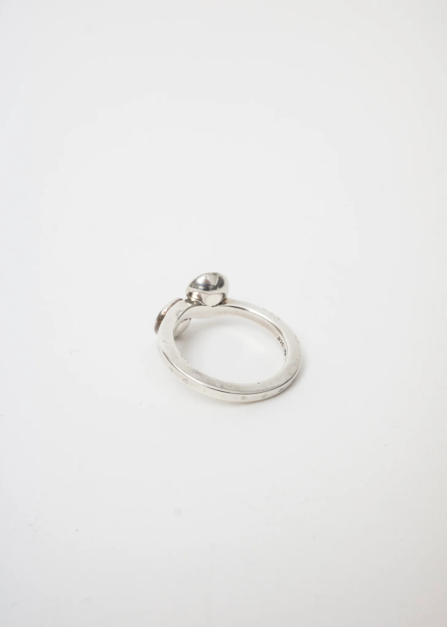 Silver CH CBL NGTV Nail 2 Diamond Ring - Image 3