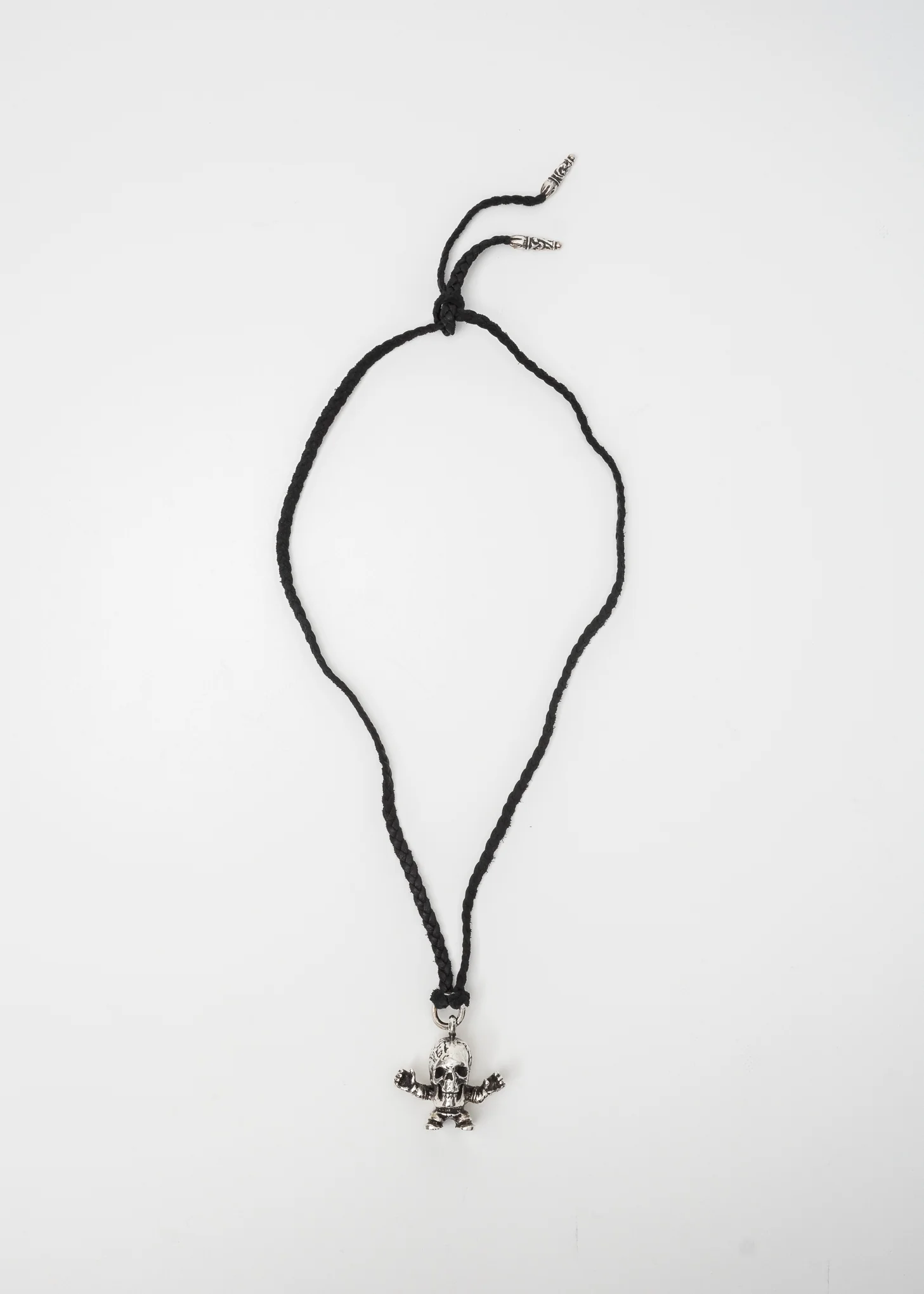 Silver CH Foti Teeter Pendant + Shoelace Necklace