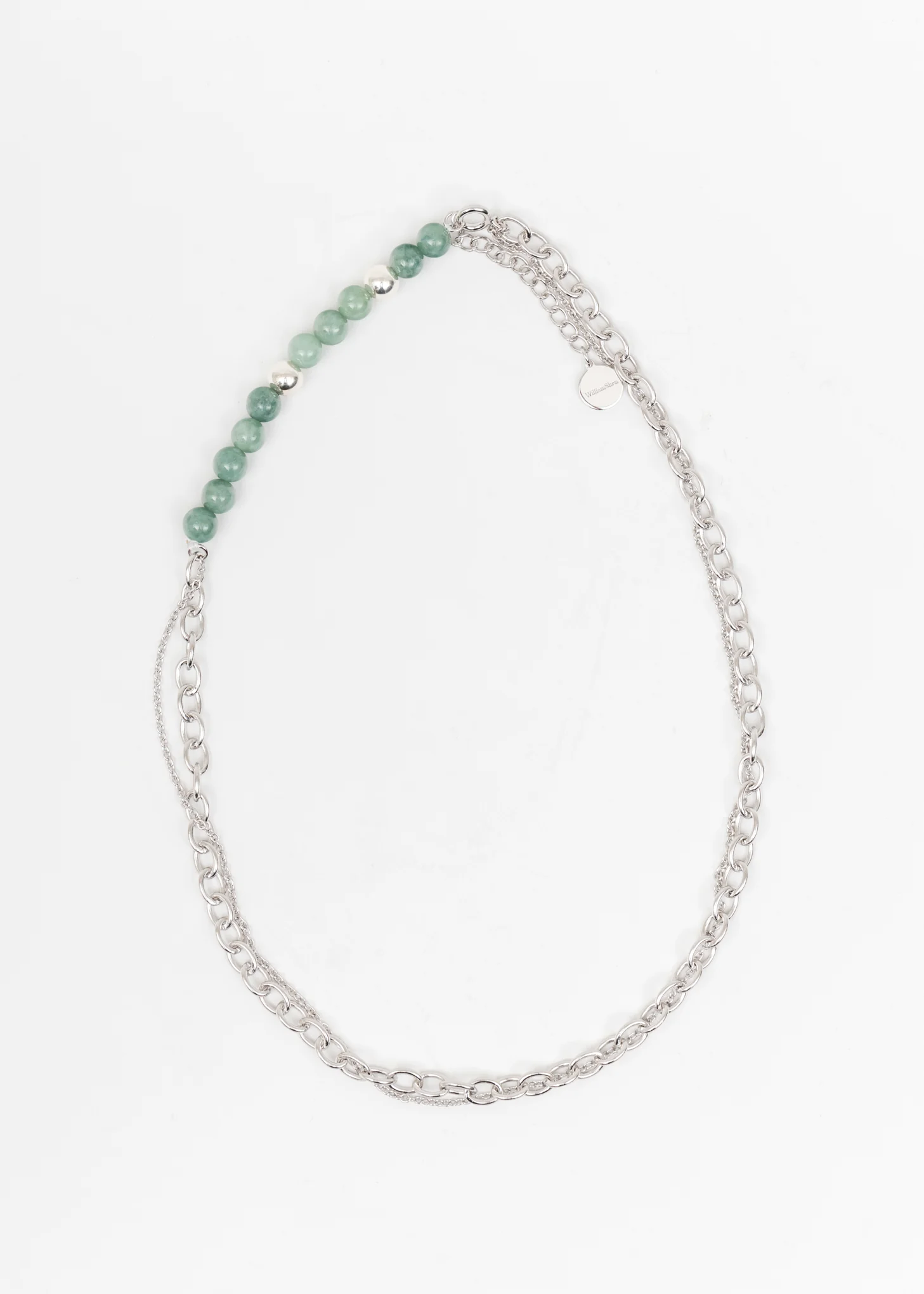 Silver Chains And Jade Necklace