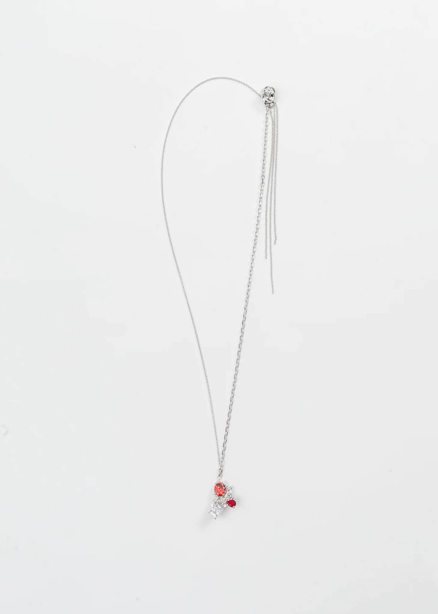 Silver Chains And Multi Stone Pin