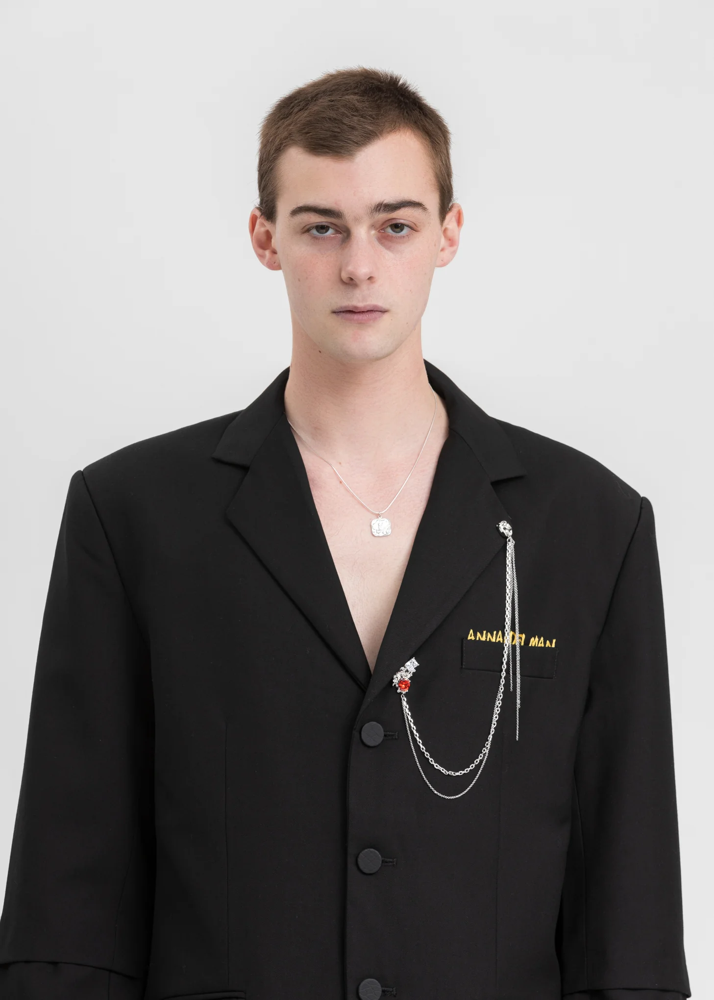 Silver Chains And Multi Stone Pin - Image 3