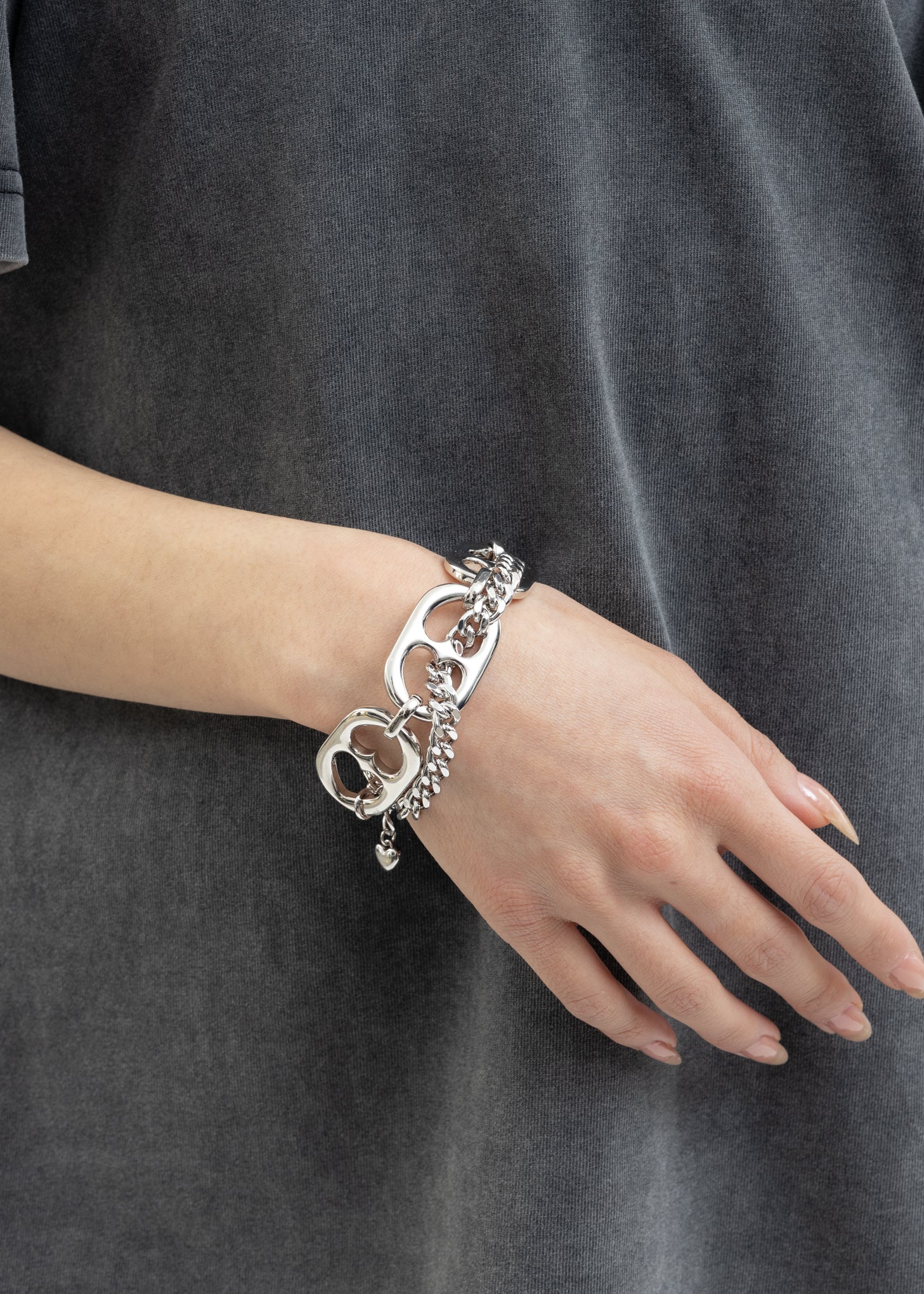 Silver Chains And Two Way Hearts Bracelets - Image 2