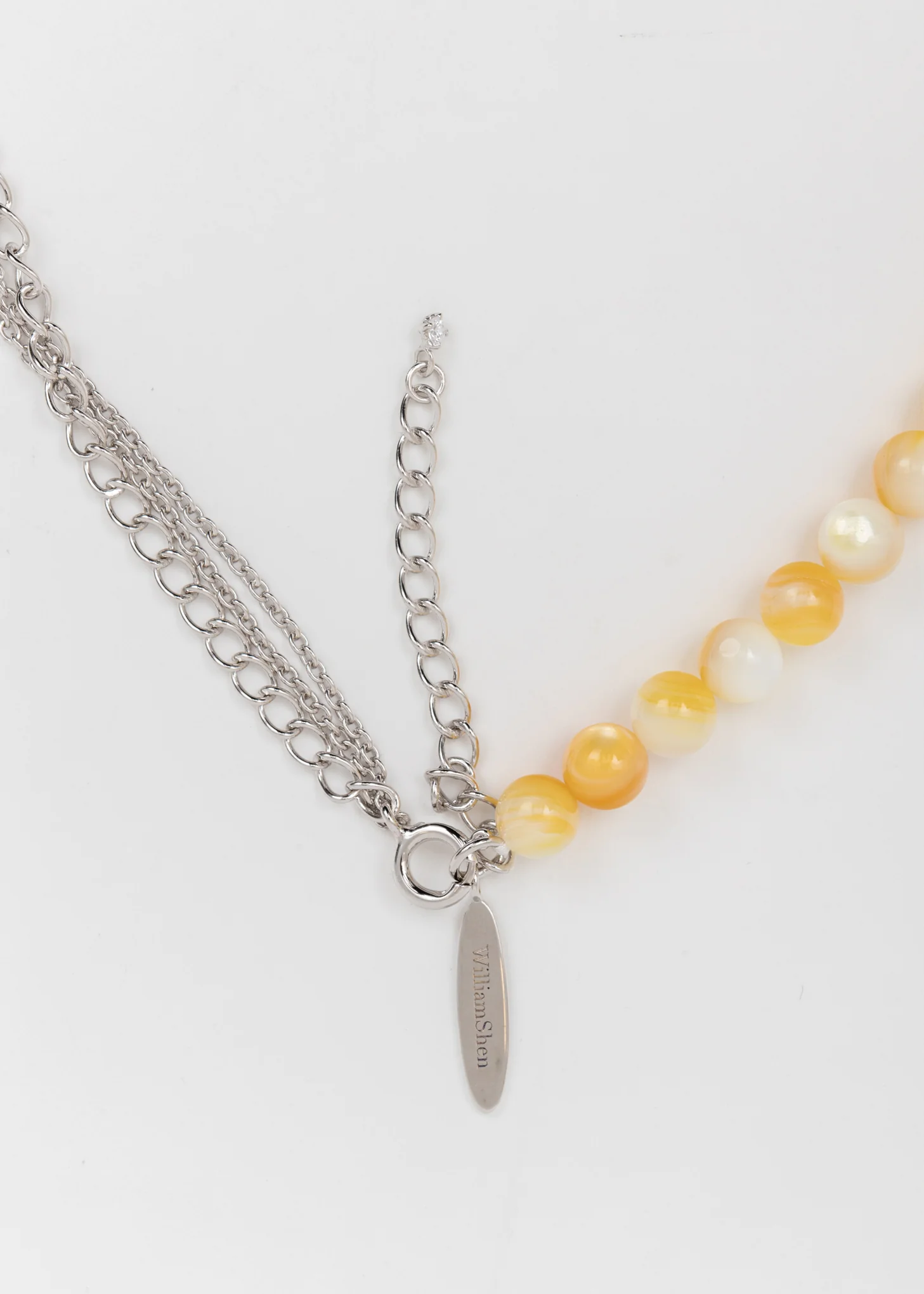 Silver Chains And Yellow Sea Shell Necklace - Image 4