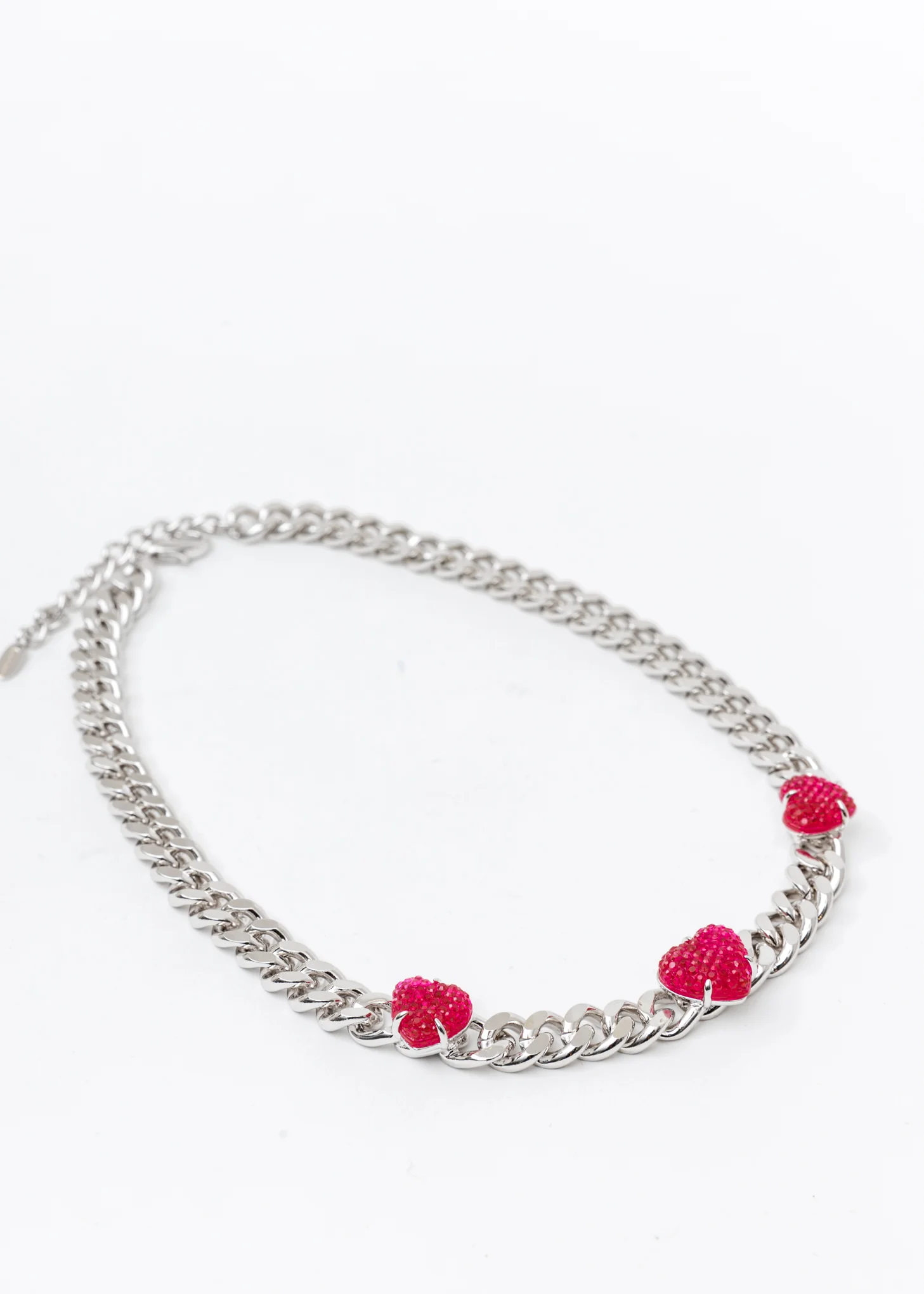 Silver Chain And Pink Heart Necklace - Image 5