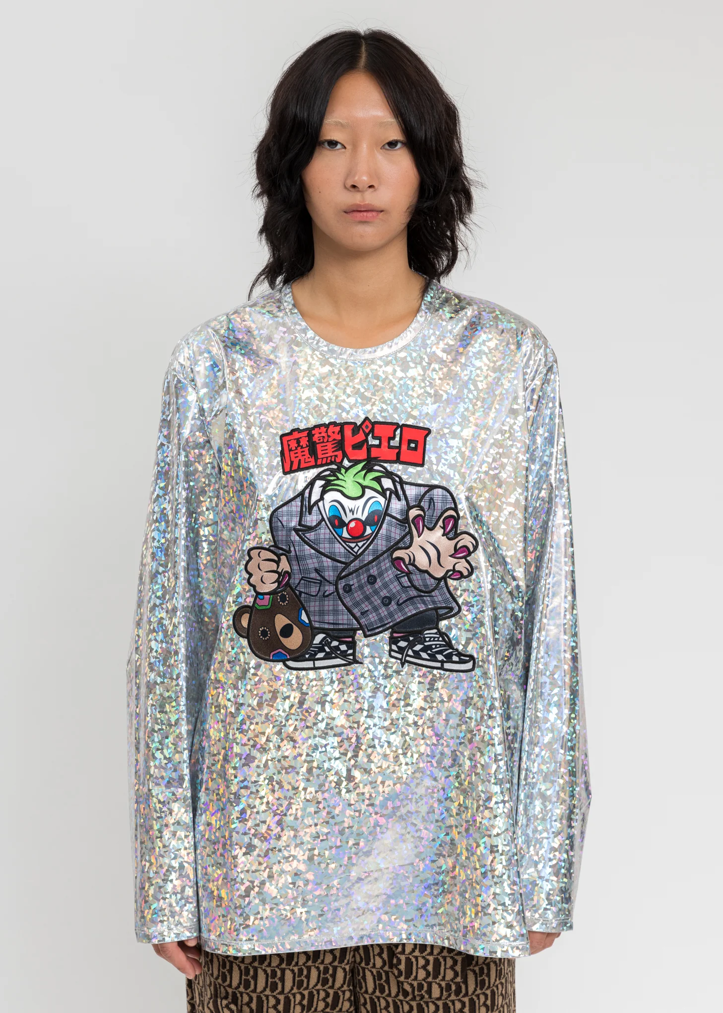 Silver Character Applique Foil Pullover