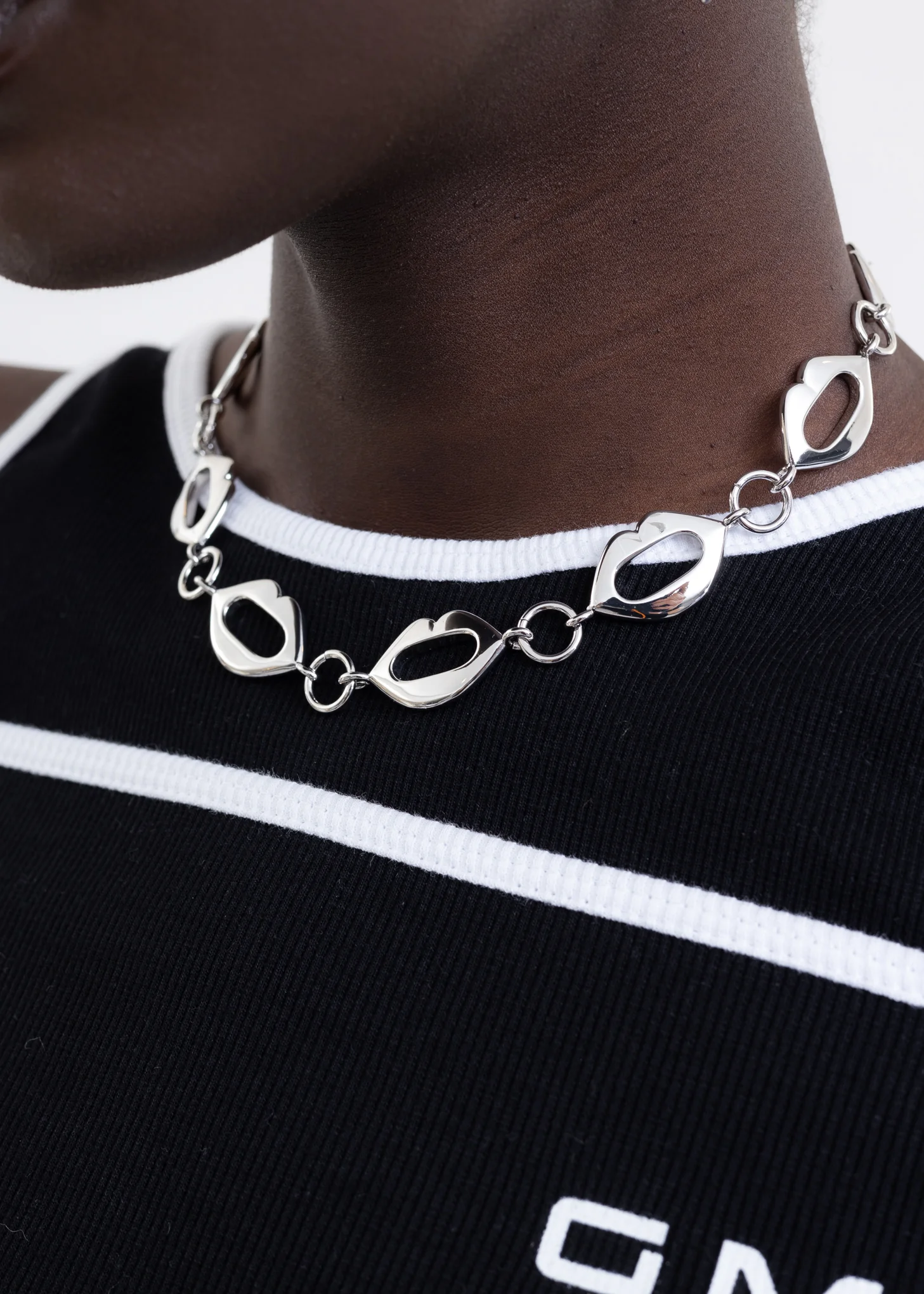 CHOKER W SILVER LIPS AND GMBH LETTERS - Image 3