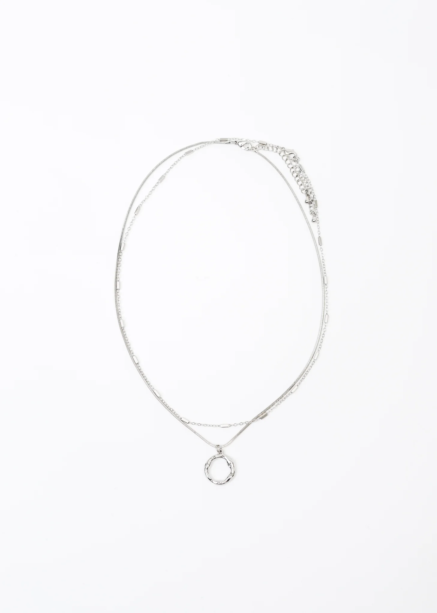 Silver Circle Necklace Set - Image 4